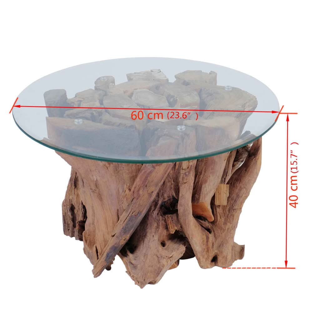SKM Solid Teak Driftwood Coffee Table 23.6