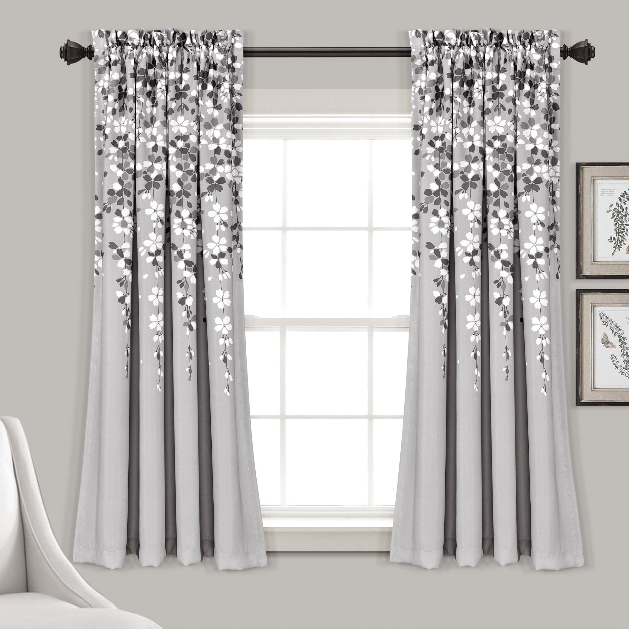 Elegant Weeping Flower Light Filtering Window Curtain Set - Soft Sheer Drapes for Living Room & Bedroom - Perfect for Privacy & Sun Protection