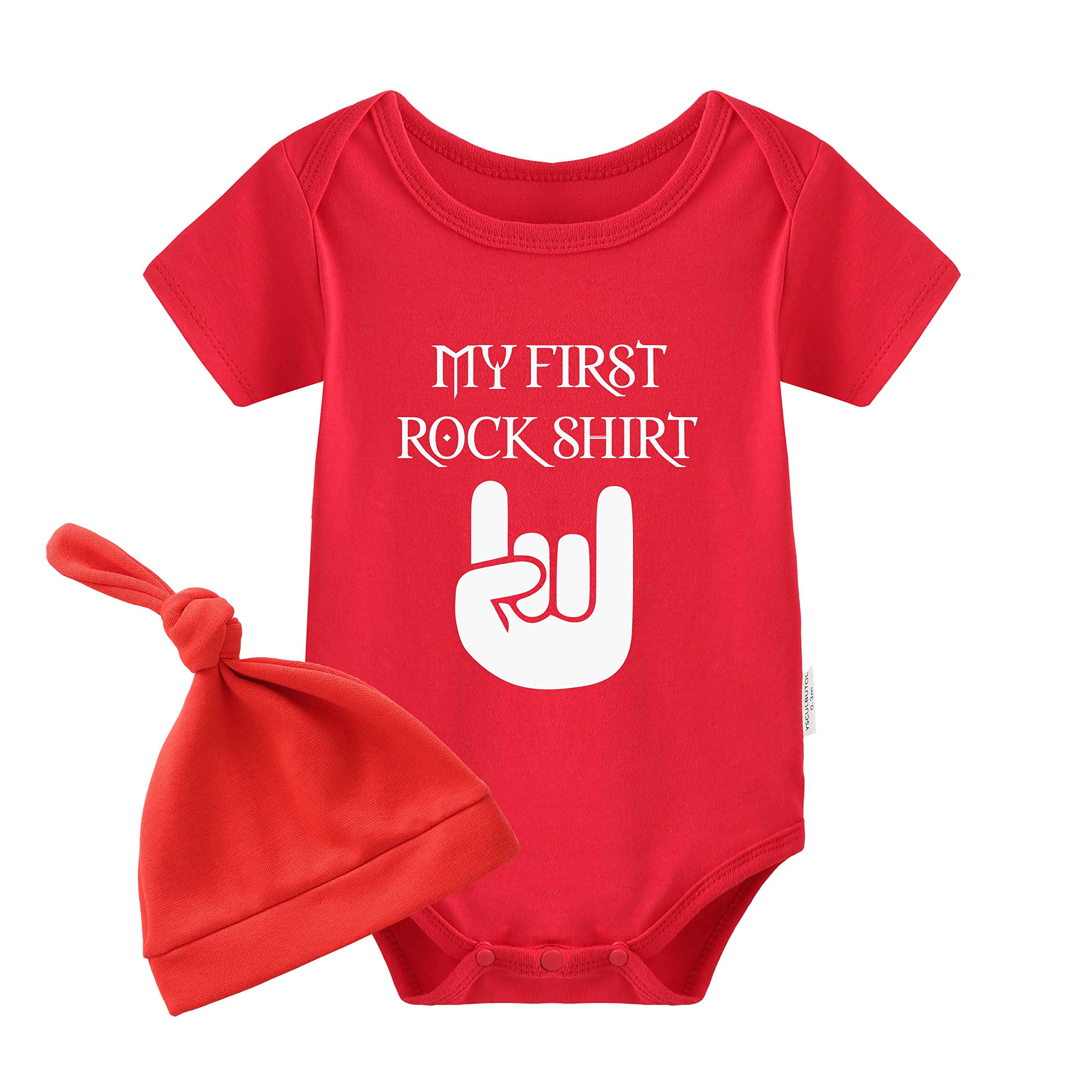 YSCULBUTOL Baby Twins Bodysuit - Cute Rock Shirt for Infant Boys | Playtime & Photo Outfit