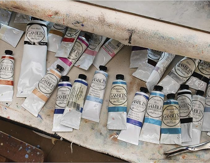 Gamblin Professional Artist Oil Paint Set - Seascape Collection (37ml Tubes) - Premium Oil Paints for Landscape Painting, Canvas Art & Professional Studio Use