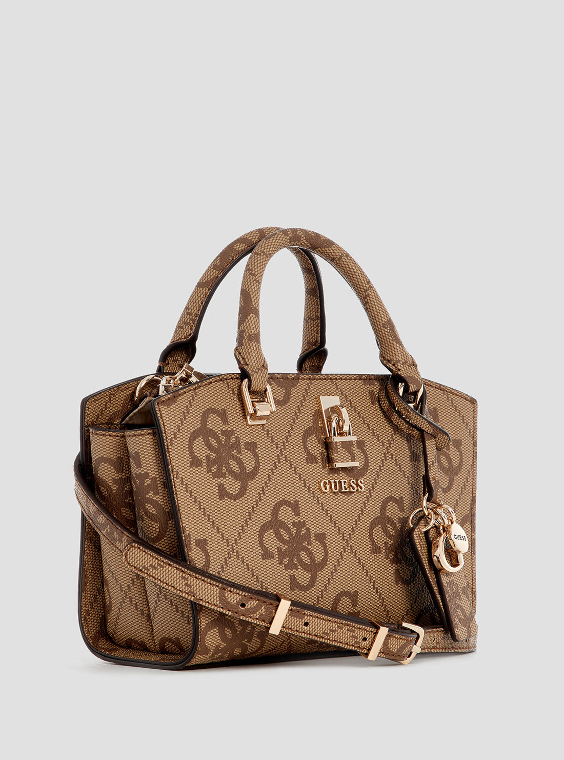 Brown Leather Queensland Mini Satchel Bag with Logo - Stylish Crossbody Purse for Women, Perfect for Work, Travel & Everyday Use
