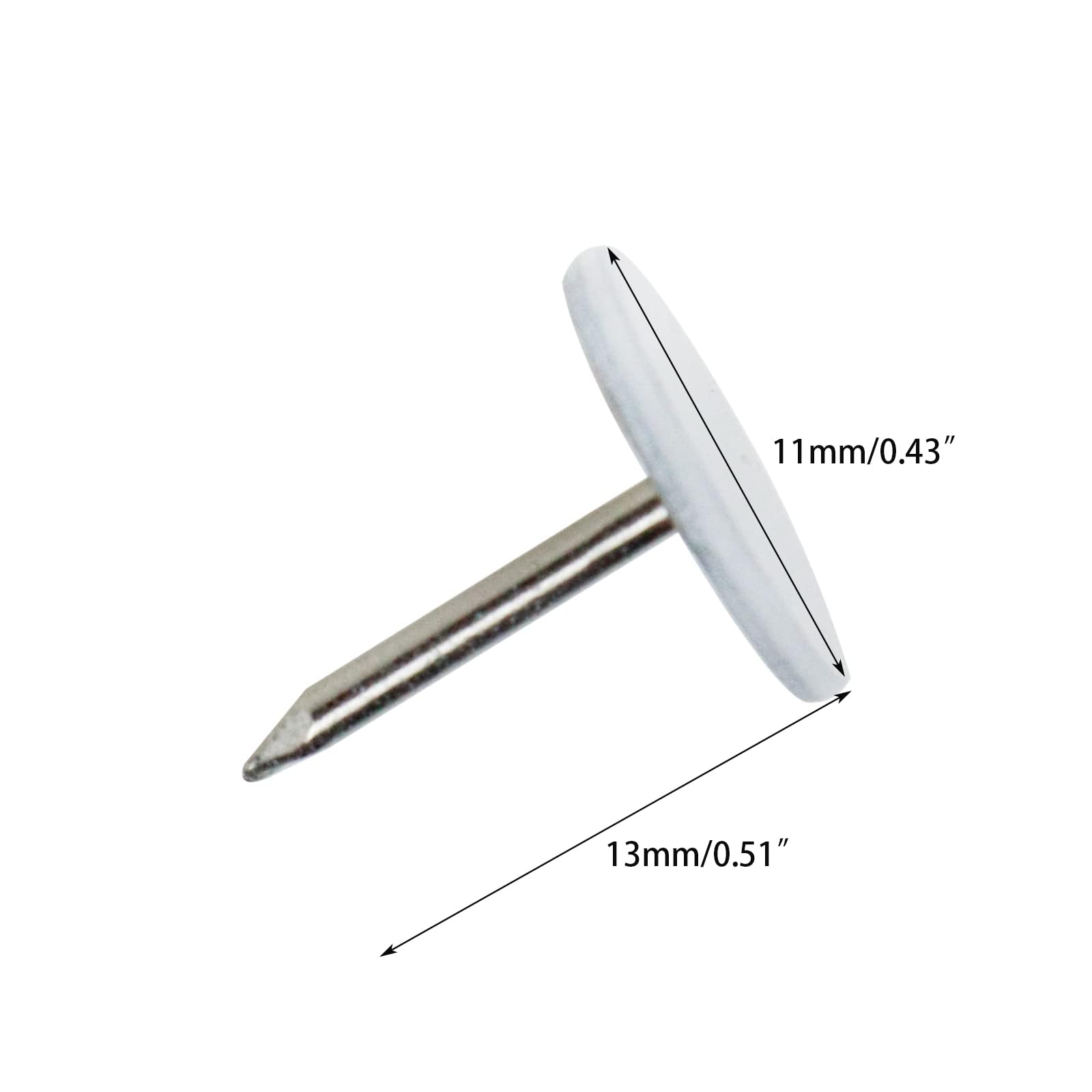 100PCS Upholstery Tacks Flat White Furniture Thumb Tacks - Mini Decorative Nails for Sofa, Chair & DIY Projects - Perfect for Upholstery Repair & Home Decor