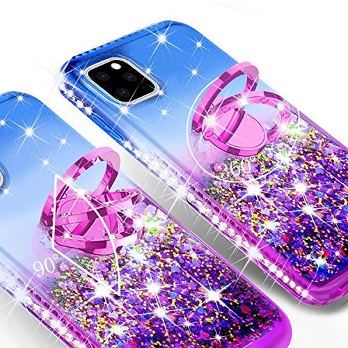 iPhone 11 Pro Max Case with Screen Protector & Ring Stand - Magnetic Car Mount Cover for Women (Purple/Blue) - Perfect for Work & Travel