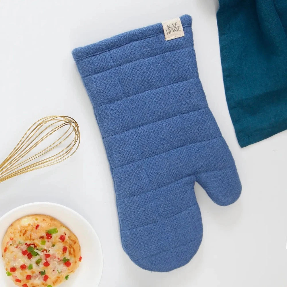Premium Monaco Cotton & Silicone Oven Mitts Set - Heat Resistant Kitchen Gloves for Baking, Cooking & Grilling - Mini & Standard Size for Safe Food Handling