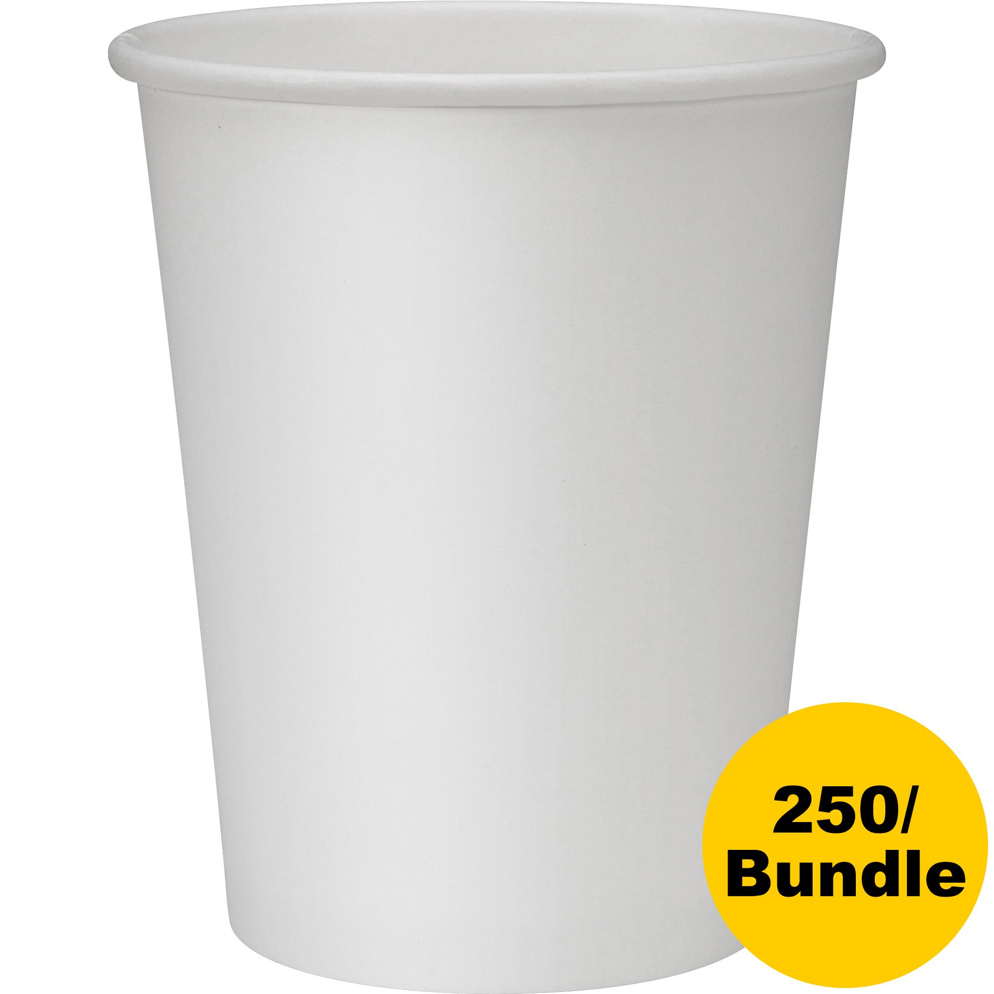 Genuine Joe 8oz Disposable Hot Cups with Polyurethane Lining - Pack of 250 | Insulated Coffee Cups for Office, Cafes & Catering | BPA-Free & Leak-Proof Design