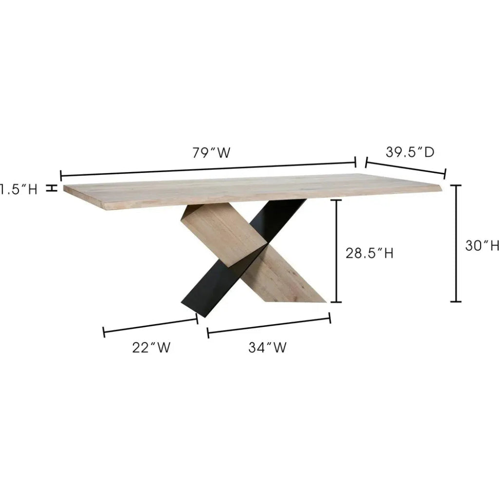 79 Inch Modern Natural Wood Dining Table - Perfect for Family Gatherings, Dinner Parties & Contemporary Home Decor