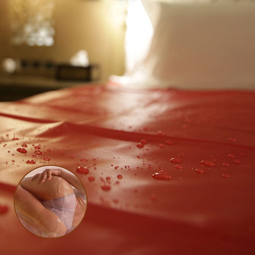Waterproof Queen Size Blanket for Bed - Moisture Proof Bedding Cover for Couples, Nuru Massage & Adult Play - Red Sex Furniture Accessory for Bedroom Games & King Size Toys