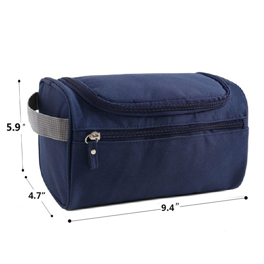 Waterproof Travel Toiletry Bag for Men & Women - Hanging Shower Organizer with Hook for Bathroom Essentials, Makeup, Cosmetics (Blue) | Perfect for Camping, Gym, Business Trips & Vacation Packing