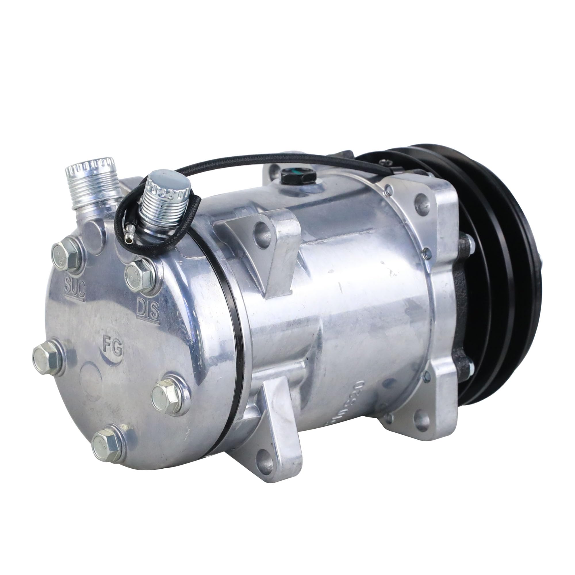 Universal A/C Compressor with Black 2PK Clutch SD510 5H16 R134A - Compatible with Multiple Vehicle Models - Perfect for Car AC Repair and Maintenance
