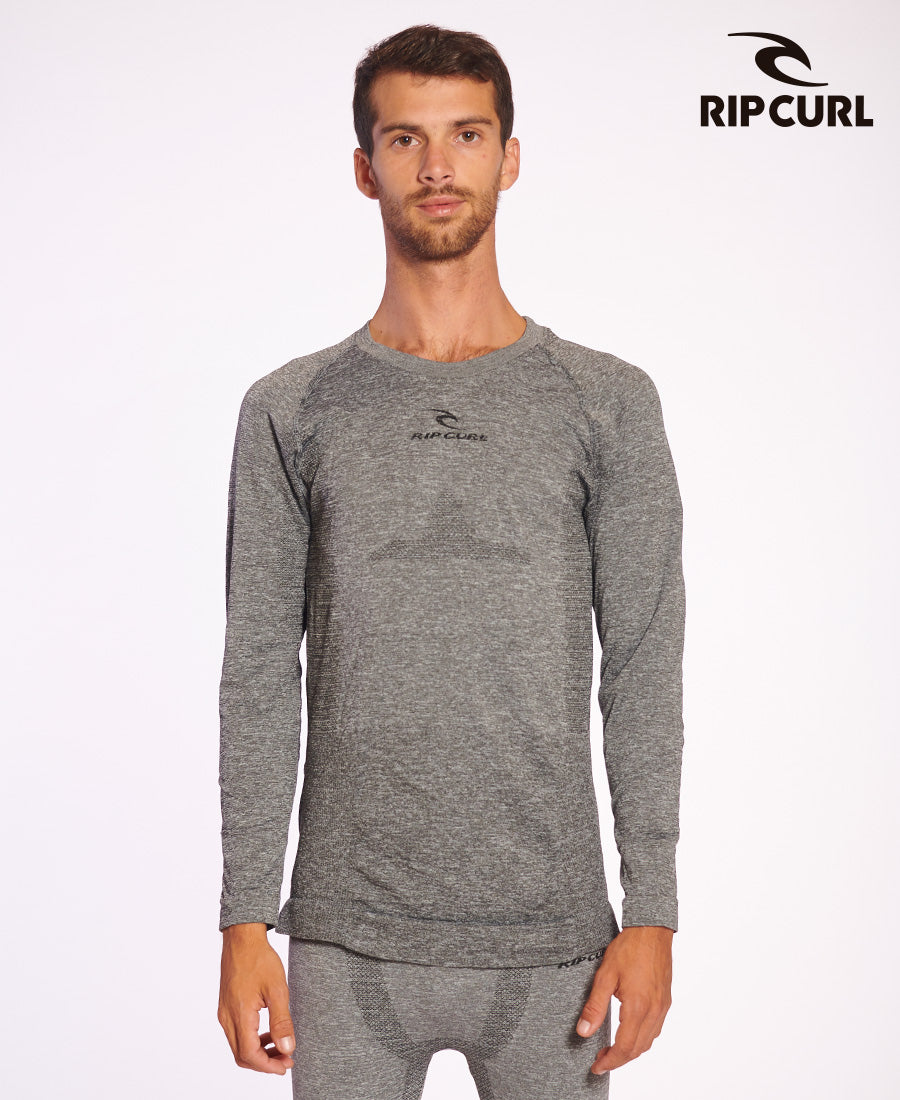 Rip Curl Seamless L5 Thermal Shirt for Men & Women - Lightweight Grey Base Layer for Surfing, Skiing & Outdoor Activities