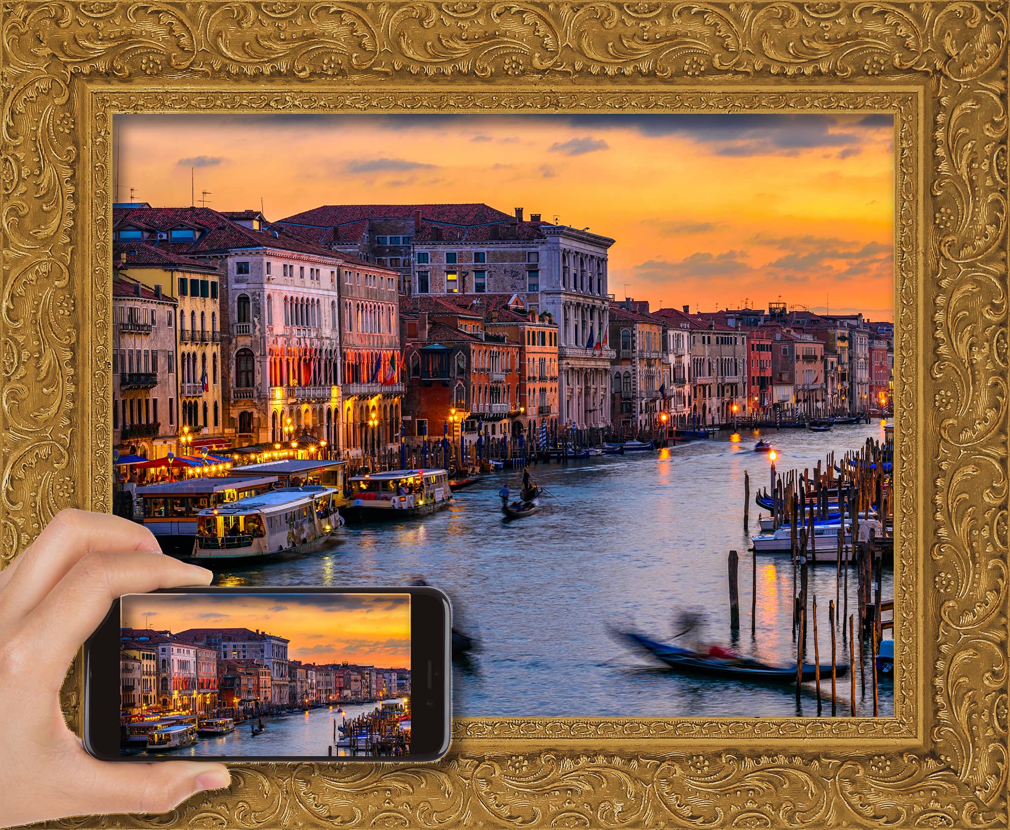 Custom Framed 40x28 Gold Ornate Wood Picture Frame - Upload Your Photo or Artwork for Professional Printing & Framing | Perfect for Home Decor, Office Wall Art & Gift Giving