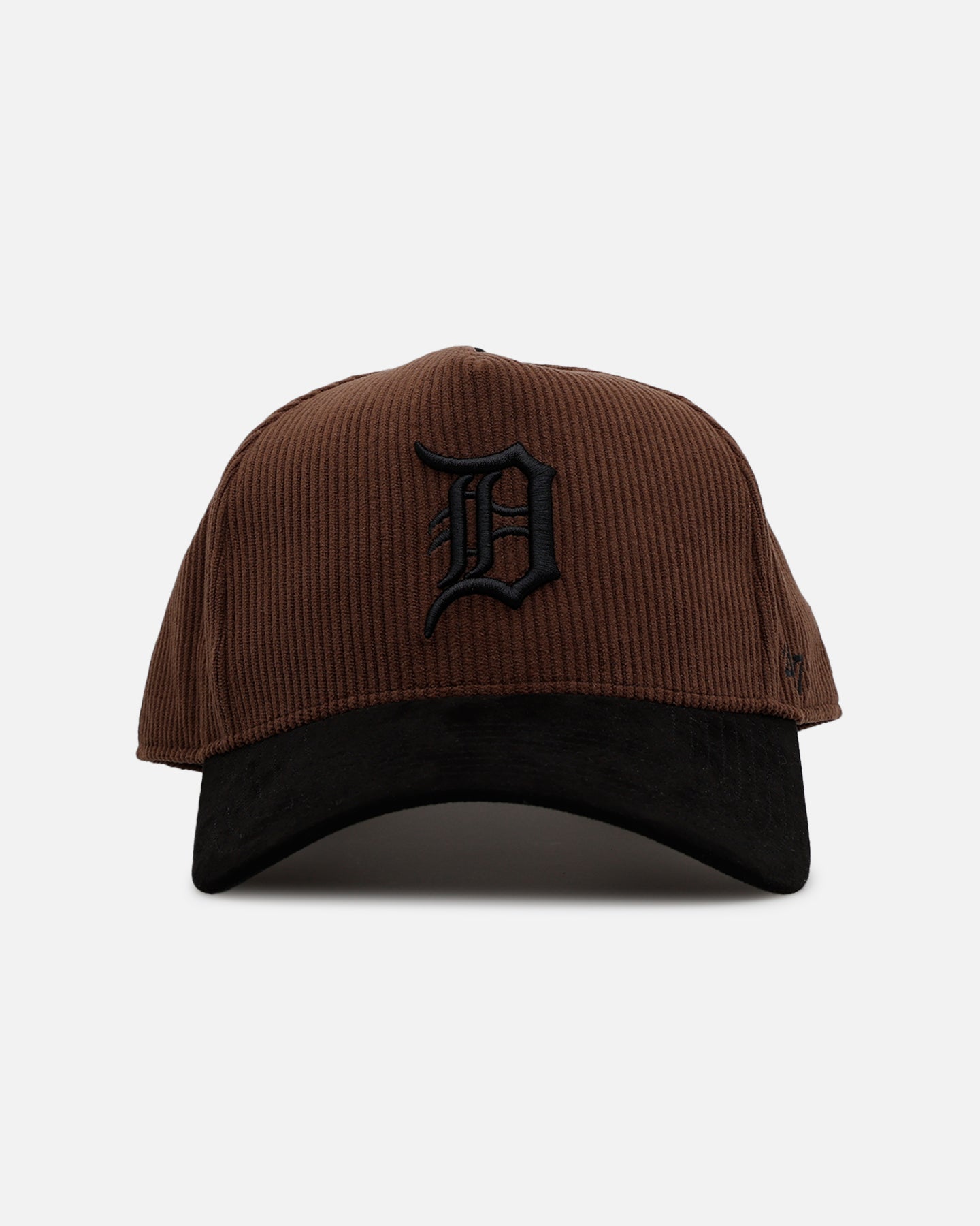 47 Brand Detroit Tigers 'Barren' Snapback Hat - Corduroy Baseball Cap in Brown/Black for Men's Sports & Casual Wear