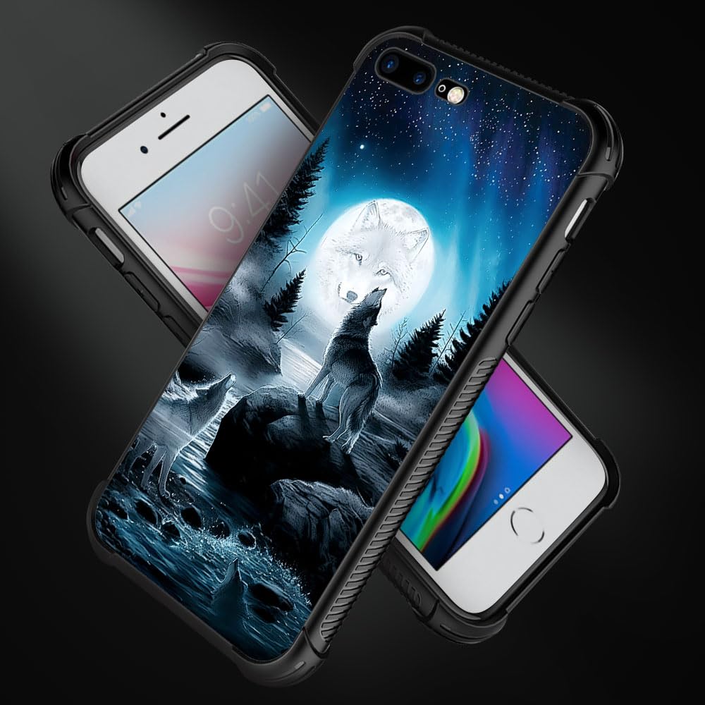 CARLOCA iPhone 8 Case Compatible with iPhone SE 2020 & iPhone 7 | Star Howling Wolf Design Shockproof Protective Cover for Men & Boys | Anti-Scratch Drop Protection | Perfect for Outdoor Adventures & Daily Use