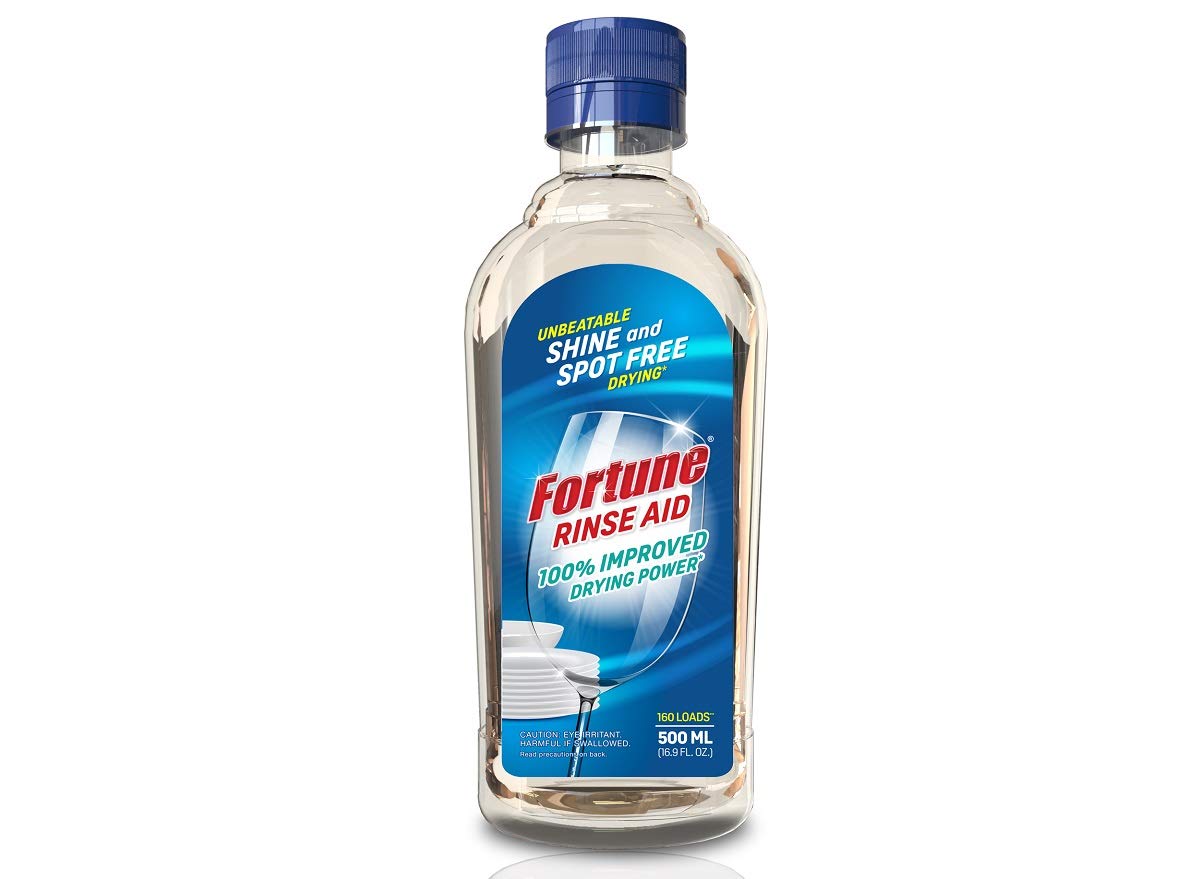 Fortune Dishwasher Rinse Aid & Salt Combo - 6 x 500ml Rinse Aid + 1kg Dishwasher Salt - Universal Fit for All Dishwasher Brands - Keeps Dishes Sparkling Clean & Prevents Limescale Build-Up - Perfect for Daily Dishwashing & Hard Water Areas