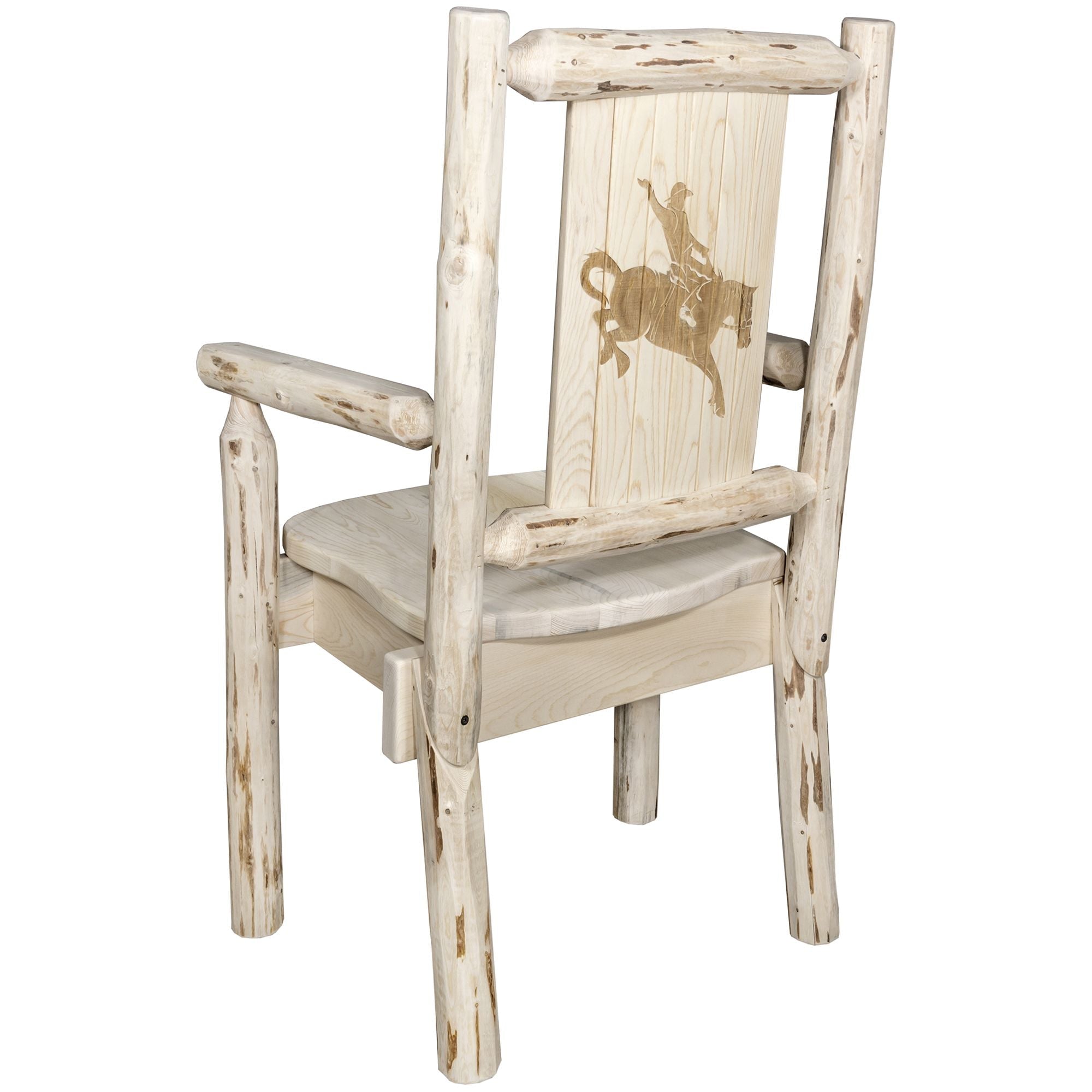 Montana Captain's Chair with Laser Engraved Design - Durable Wooden Office Chair for Home & Office - Perfect for Executive Desks, Gaming Setups & Study Rooms