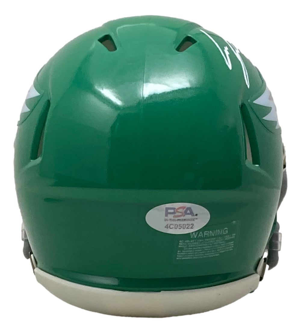 Cam Jurgens Signed Philadelphia Eagles Kelly Green Mini Helmet with PSA/DNA Authentication & Super Bowl LIX Case - Perfect for Collectors, Sports Memorabilia Displays, and Eagles Fan Gifts