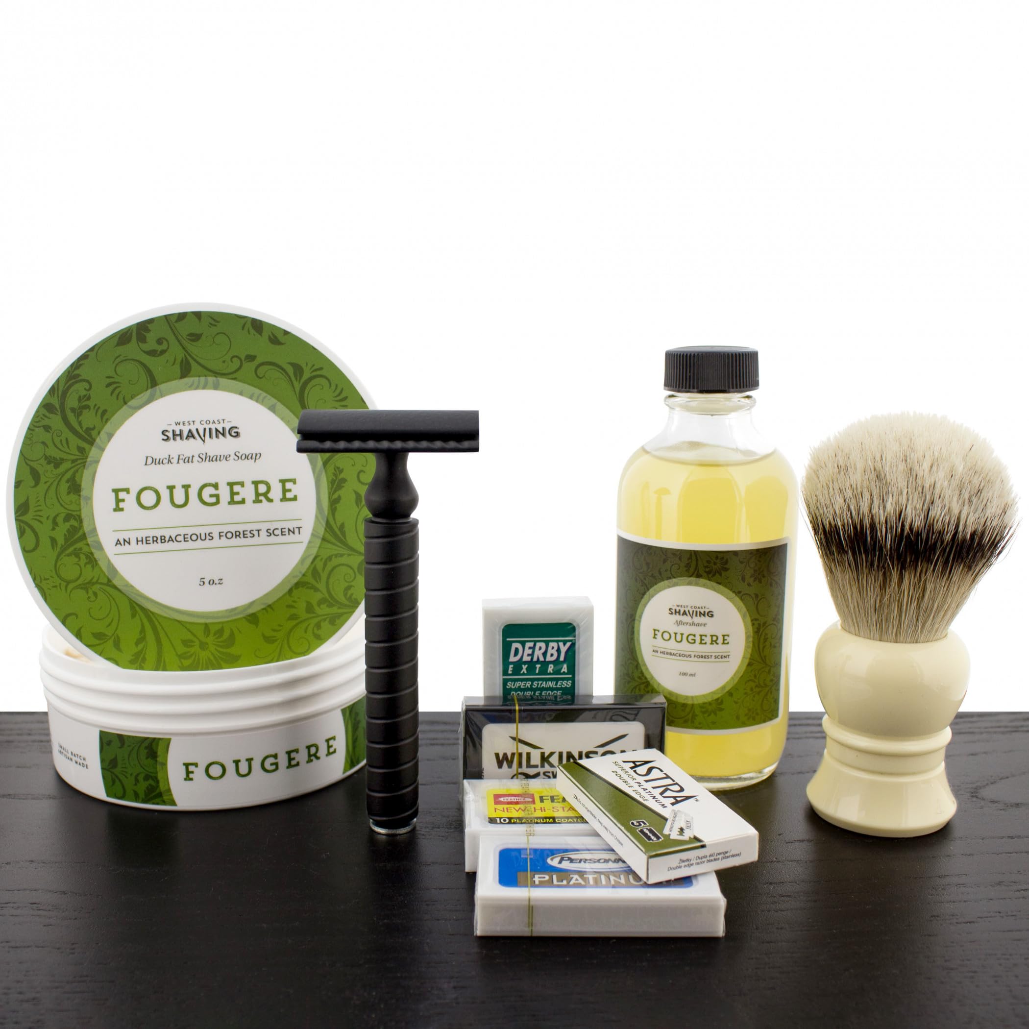 West Coast Shaving Complete Classic Safety Razor Set for Men - Premium Double Edge Razor Kit with Stand, Brush & Blades - Perfect Gift for Wet Shaving Enthusiasts | Ideal for Home Grooming & Travel Shaving Kits