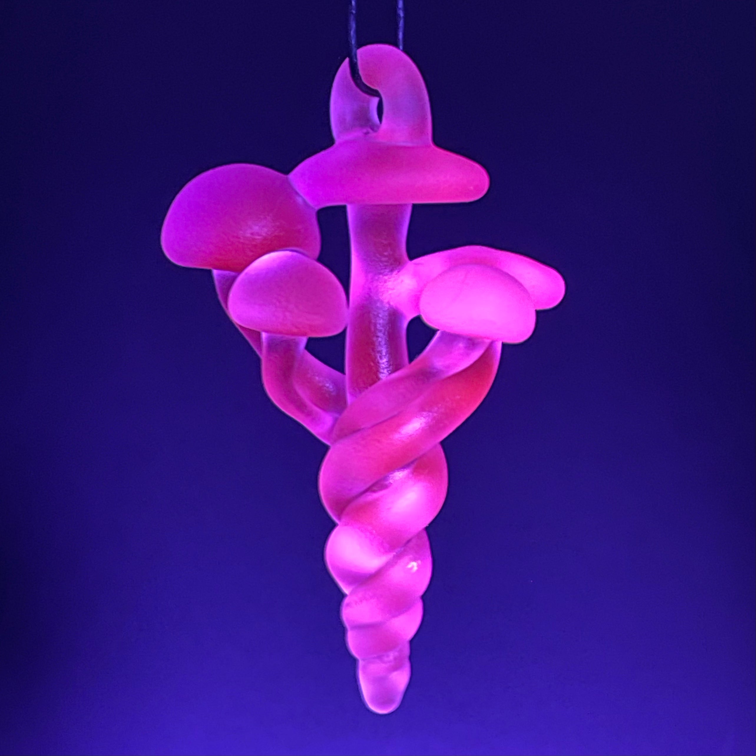Glow in the Dark Blacklight Mushroom Pendant Necklace - UV Reactive Psychedelic Jewelry for Rave, Festival, and Nightlife Accessories