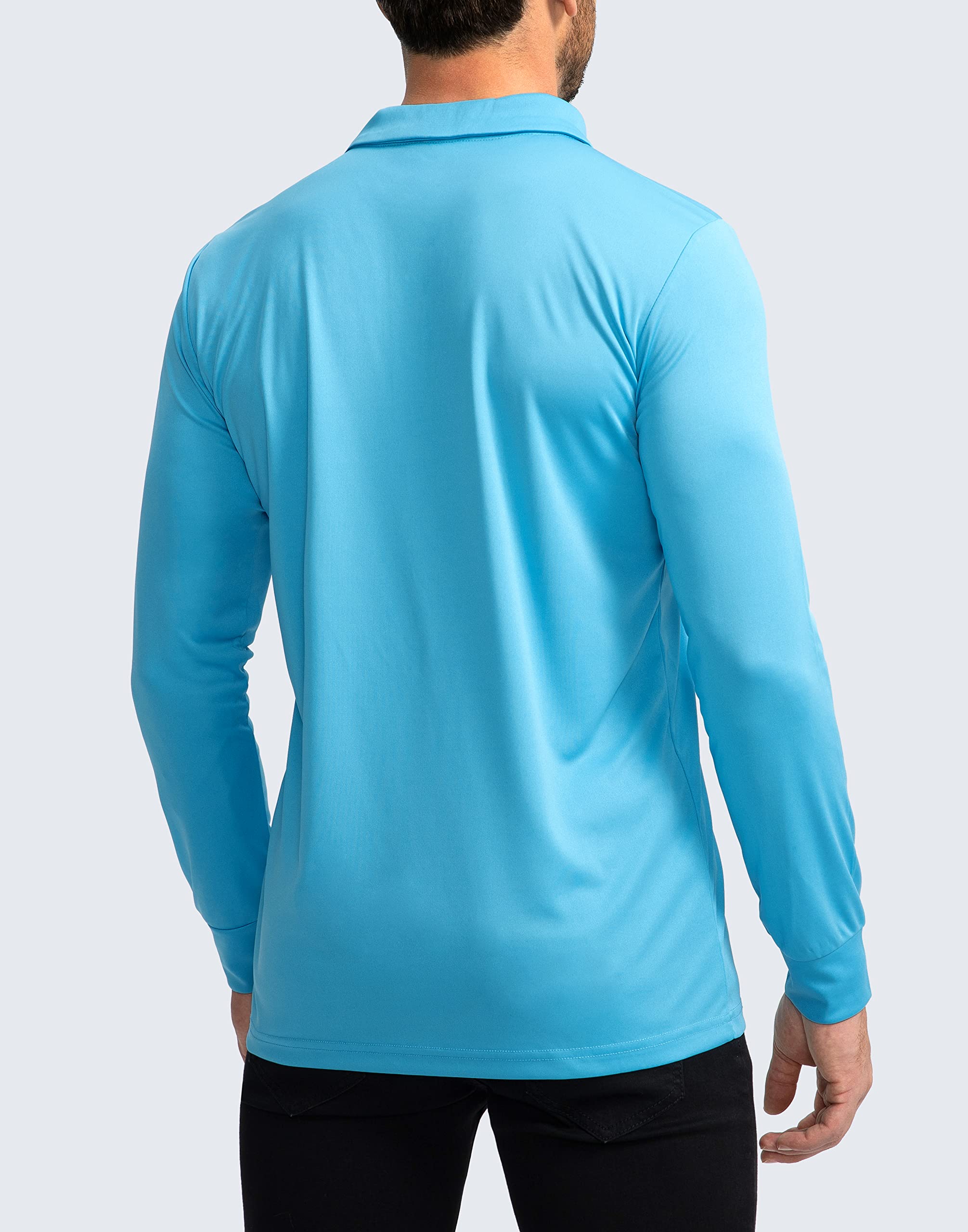 Men's Long Sleeve Polo Shirt - UPF 50+ Sun Protection Golf Shirt, Lightweight & Breathable for Work, Fishing & Outdoor Activities | Perfect for Golfing, Hiking and Summer Sun Protection