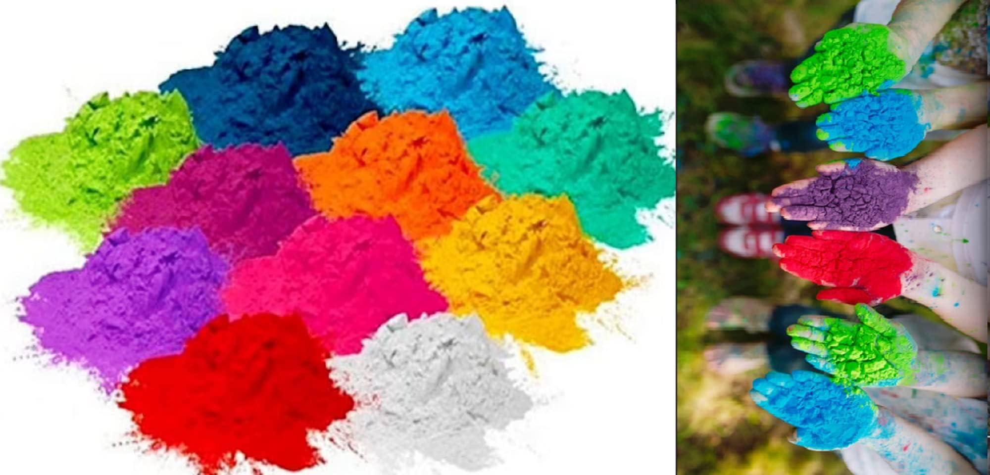 Vibrant Holi Gulal Powder - 5 Pack (100g Each) | Non-Toxic, Eco-Friendly Festival Colors for Holi Celebrations & Color Runs | Perfect for Parties, Events & DIY Crafts