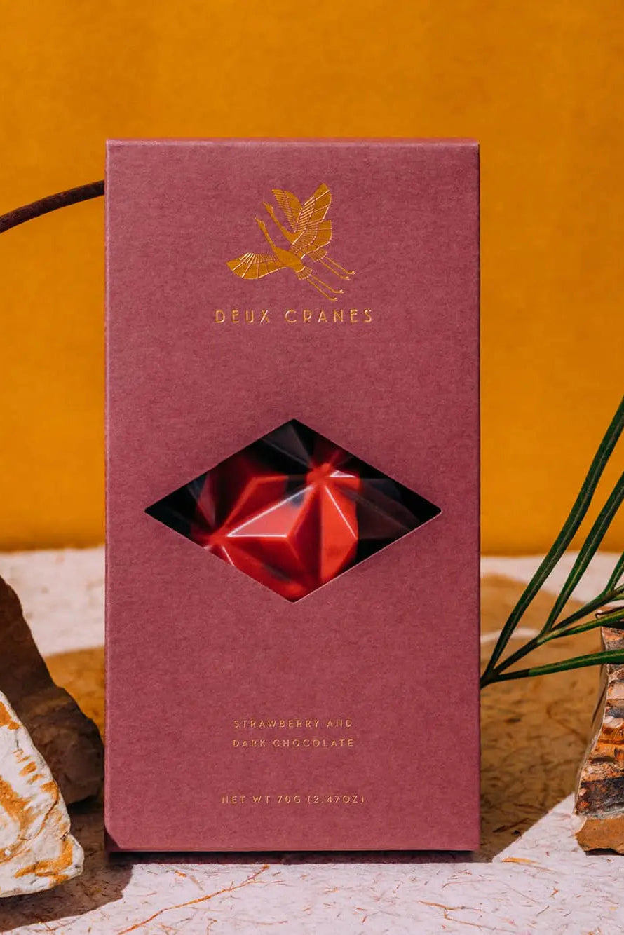Premium Dark Chocolate Bar with Freeze-Dried Strawberries - Rich & Creamy Gourmet Chocolate Snack for Gifting, Desserts & Healthy Treats