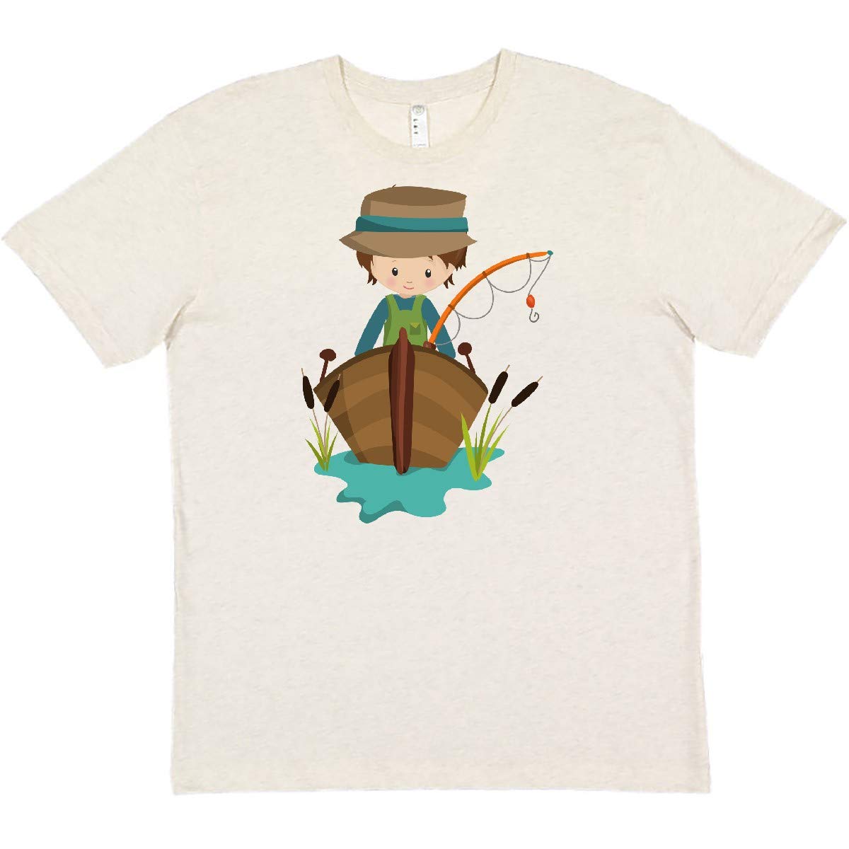 Inktastic Fishing Boy Graphic Tee - Fisherman with Fishing Rod & Brown Hair - Comfortable Cotton T-Shirt for Men - Perfect Gift for Anglers, Fishing Enthusiasts & Outdoor Lovers