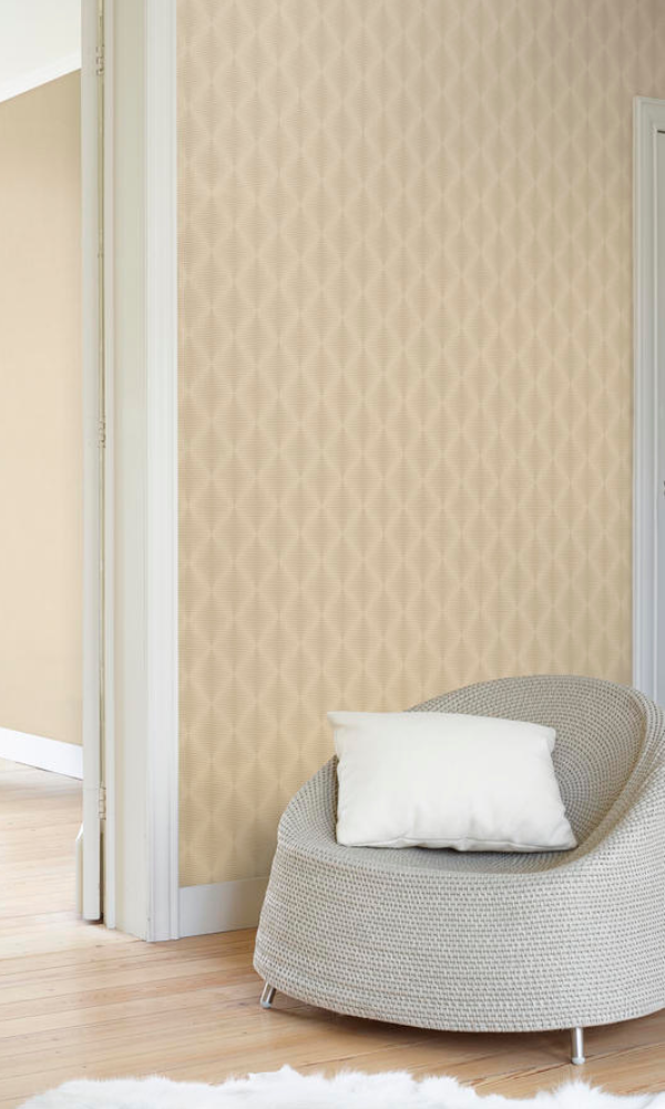 Modern Geometric Satin Luxury Light Gold Wallpaper R3767 - Peel & Stick Removable Wallpaper for Living Room, Bedroom, Office Decor
