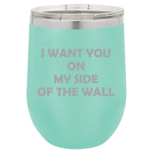 12 oz Double Wall Vacuum Insulated Stainless Steel Stemless Wine Tumbler - Leakproof Travel Mug for Coffee, Tea & Wine - Funny 