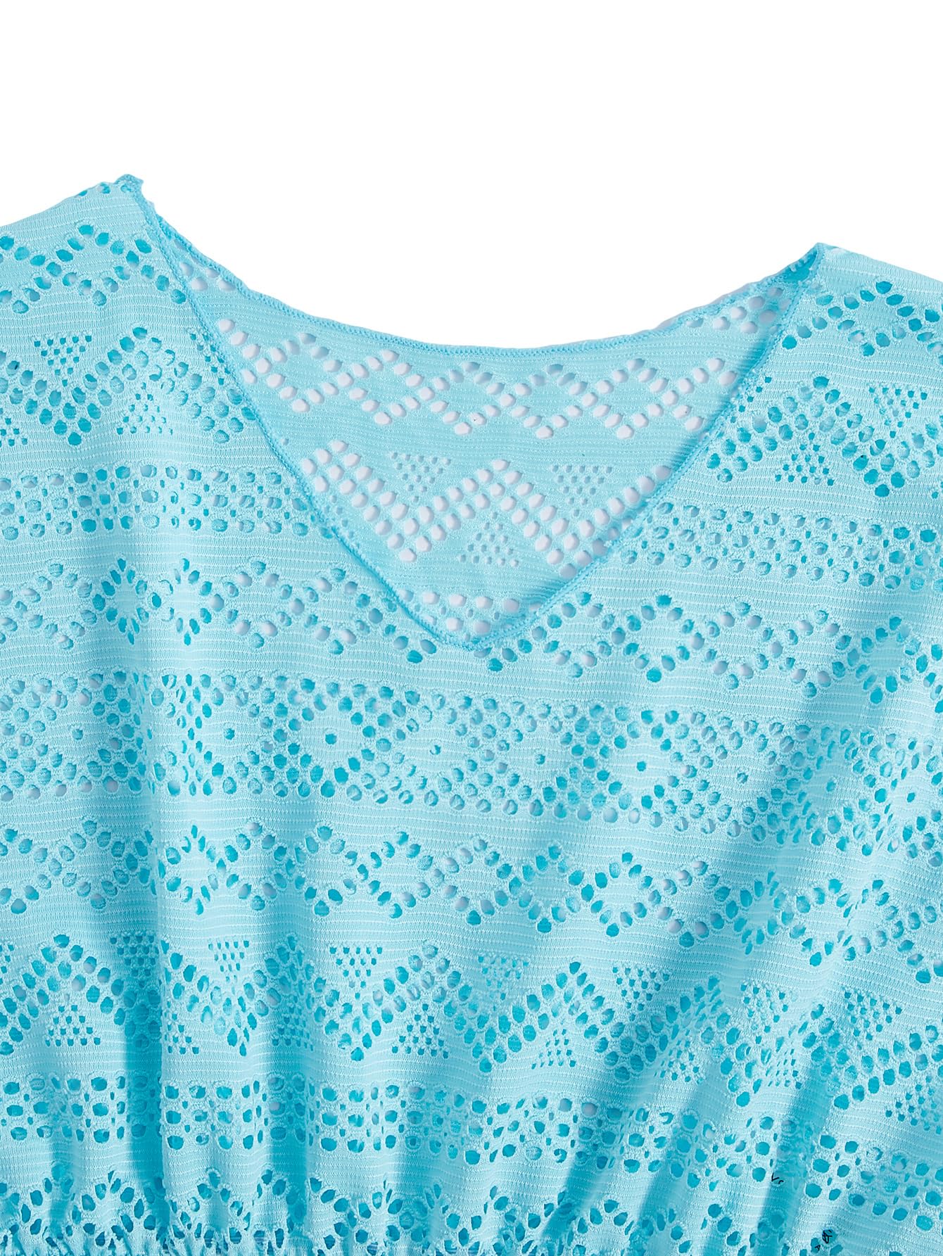 Milumia Girls' Eyelet Hollow Beach Cover Up Swimsuit - Lightweight Summer Swimwear for Pool, Beach & Vacation - Perfect for Swimming, Sunbathing & Outdoor Activities