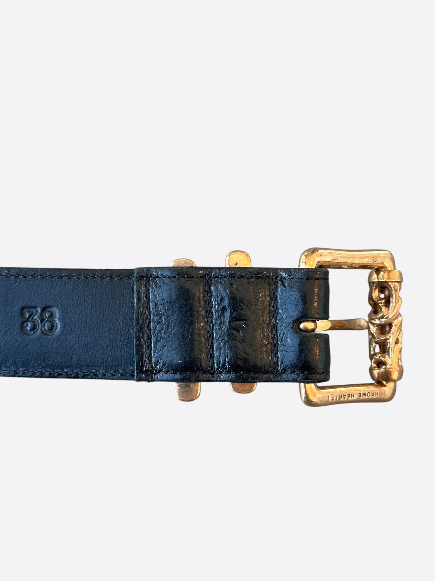 Chrome Hearts Brass Roller Belt - Genuine Leather Adjustable Waistband for Men & Women | Perfect for Casual Wear, Jeans, and Fashion Accessories