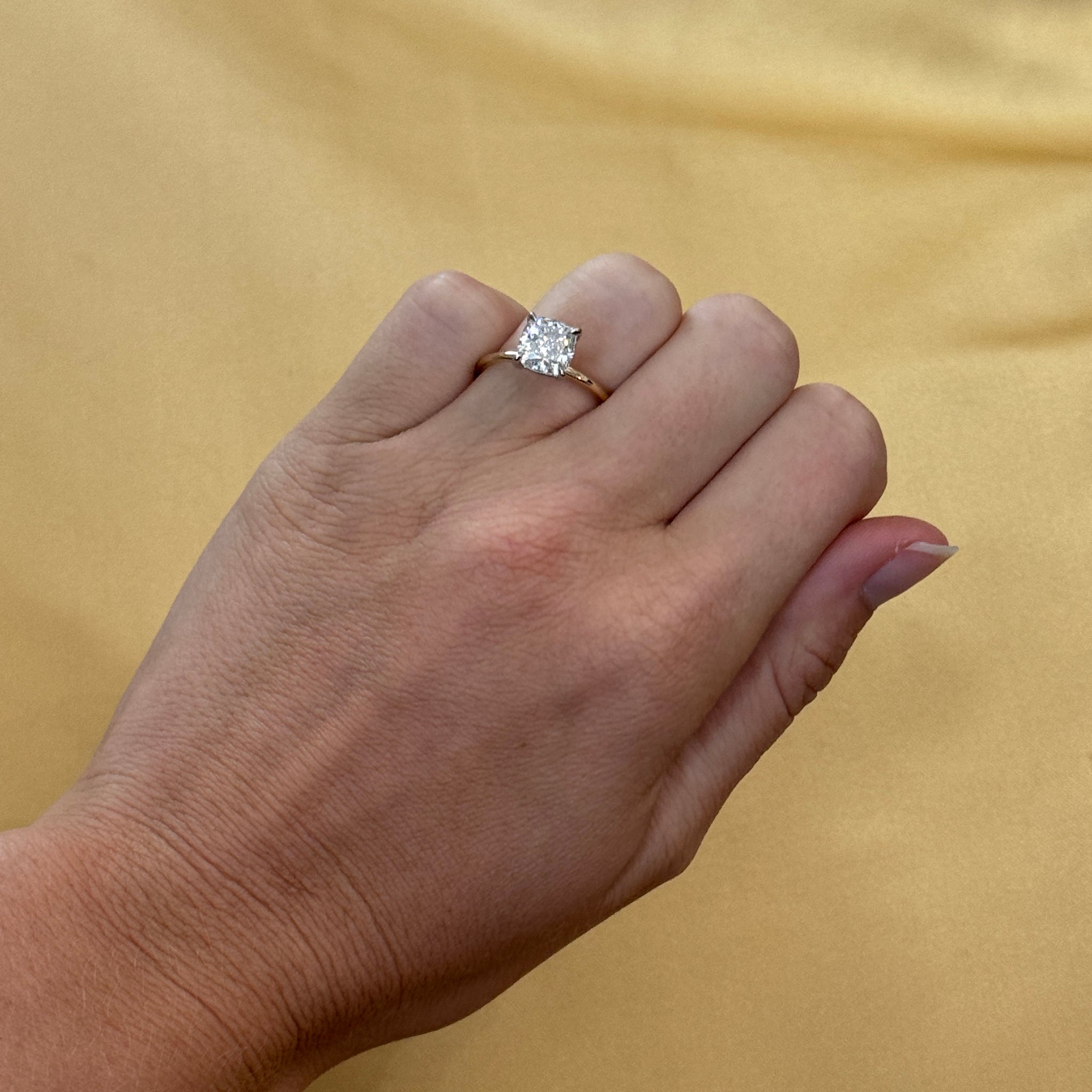 2.5ct I SI2 Cushion Cut Diamond Solitaire Engagement Ring in 14K Gold - Perfect for Proposals, Weddings & Anniversary Gifts