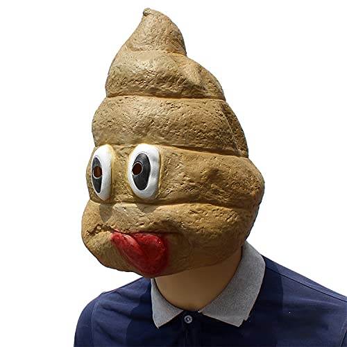 Halloween Masquerade Masks for Adults - Funny Poop Full Face Costume Mask with Personalized Yellow Hood - Perfect for Carnival Parties, Cosplay & Holiday Gifts (Great for Friends & Halloween Events)