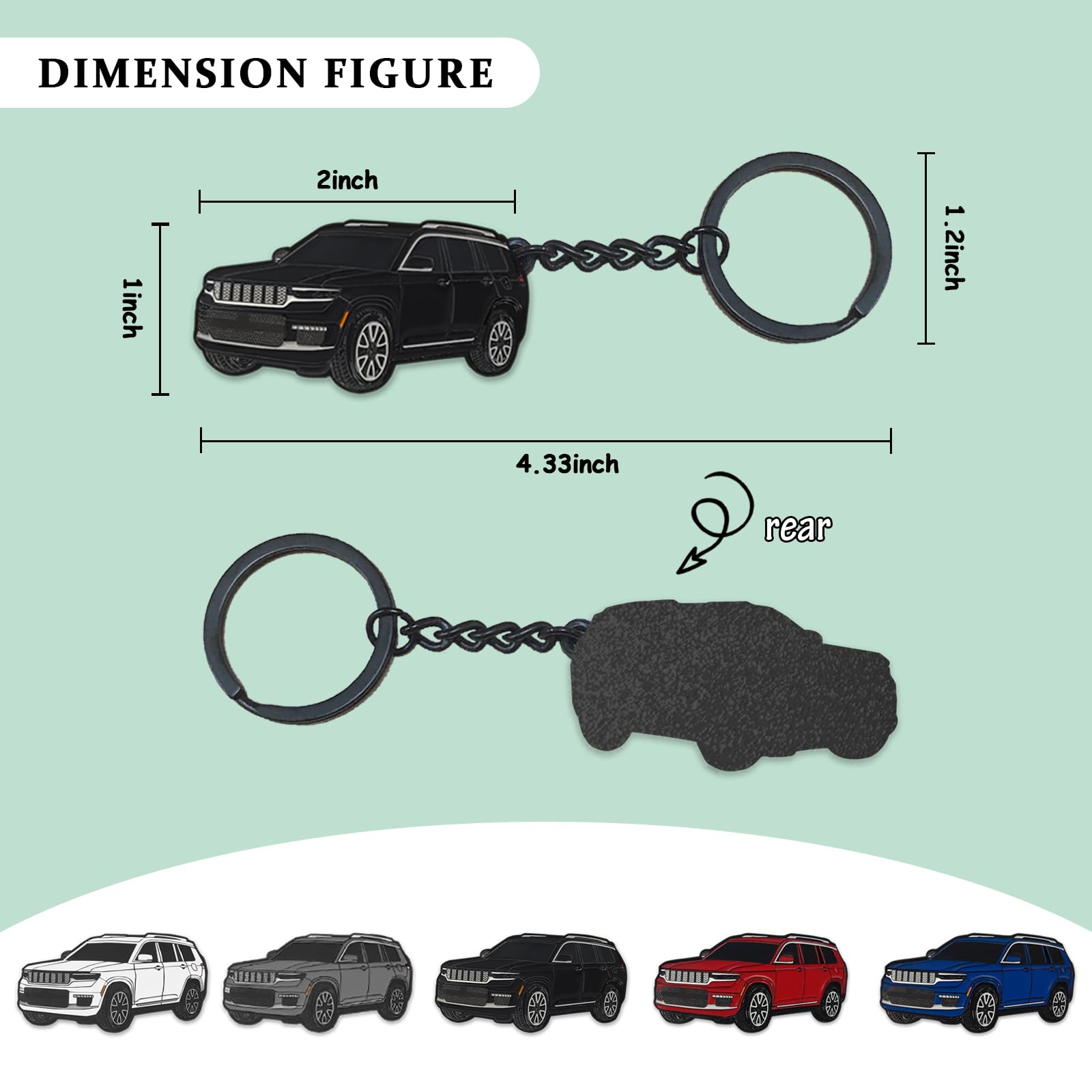 Jeep Grand Cherokee Keychain - Durable Metal Key Accessories for 2011-2022 Models | Perfect Gift for Jeep Lovers & Car Enthusiasts