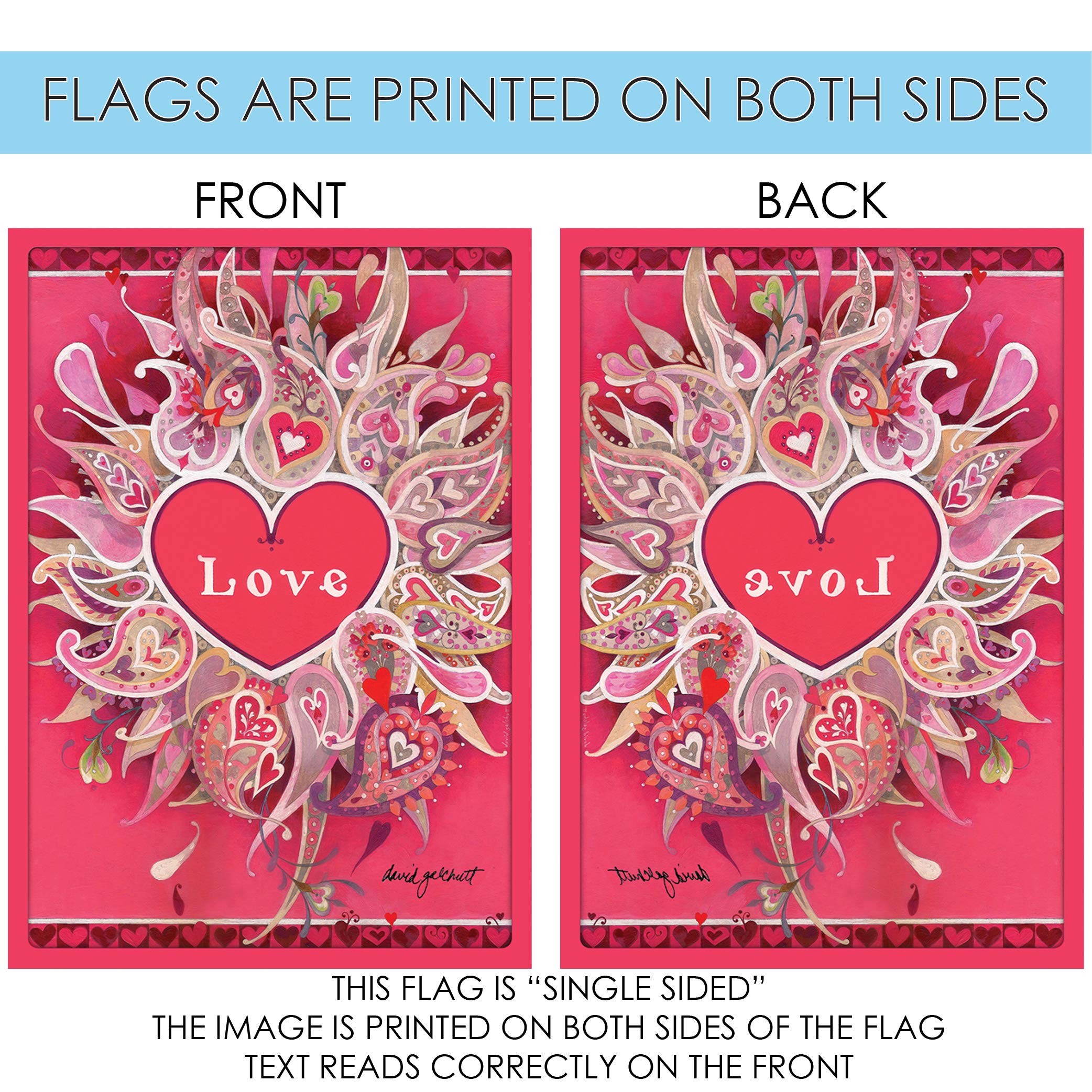Toland Home Garden 109952 Love Petals Valentine Flag - 28x40 Inch Double Sided Outdoor Garden Flag for Valentine's Day Decorations | Perfect for Yard, Porch, and House Decor