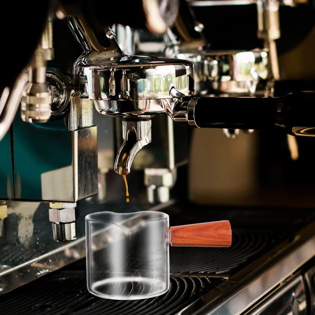 2-Piece Glass Measuring Cup Set - Double Pitcher Milk Cup for Espresso, Coffee & Latte Making - Heat-Resistant Espresso Pouring Cup & Shot Glass - Perfect for Baristas, Home Brewing & Coffee Shops