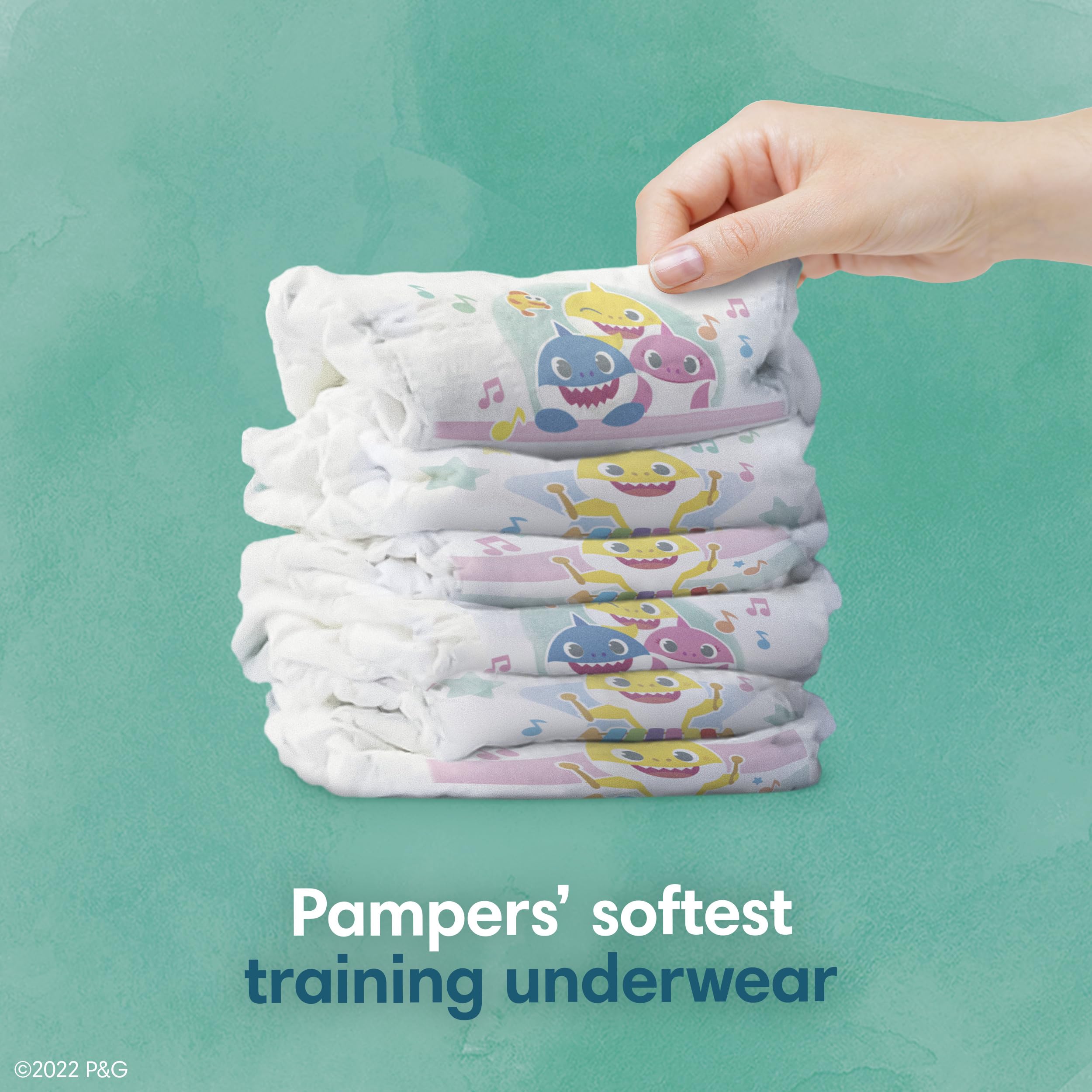 Pampers Training Pants Size 4T-5T (80 Count) - Baby Shark Premium Hypoallergenic Potty Underwear for Toddlers | Soft, Leak-Proof & Gentle on Skin | Perfect for Daytime Potty Training & Overnight Protection