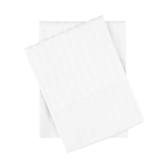 Premium Egyptian Cotton 300 Thread Count Pillowcase Set - 2 Piece Striped Bedding for Luxury Hotels & Home Decor | Soft Breathable Pillow Covers for Ultimate Comfort