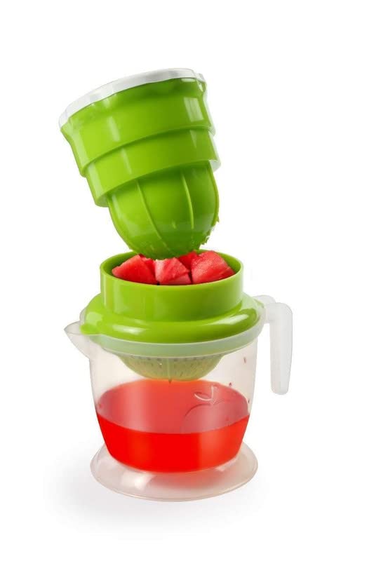 Anshri Mini 2-in-1 Manual Hand Press Juicer for Orange, Lemon, Grapes - 350ml Small Nano Fruit Juicer - Perfect for Fresh Juice at Home, Camping & Healthy Breakfast