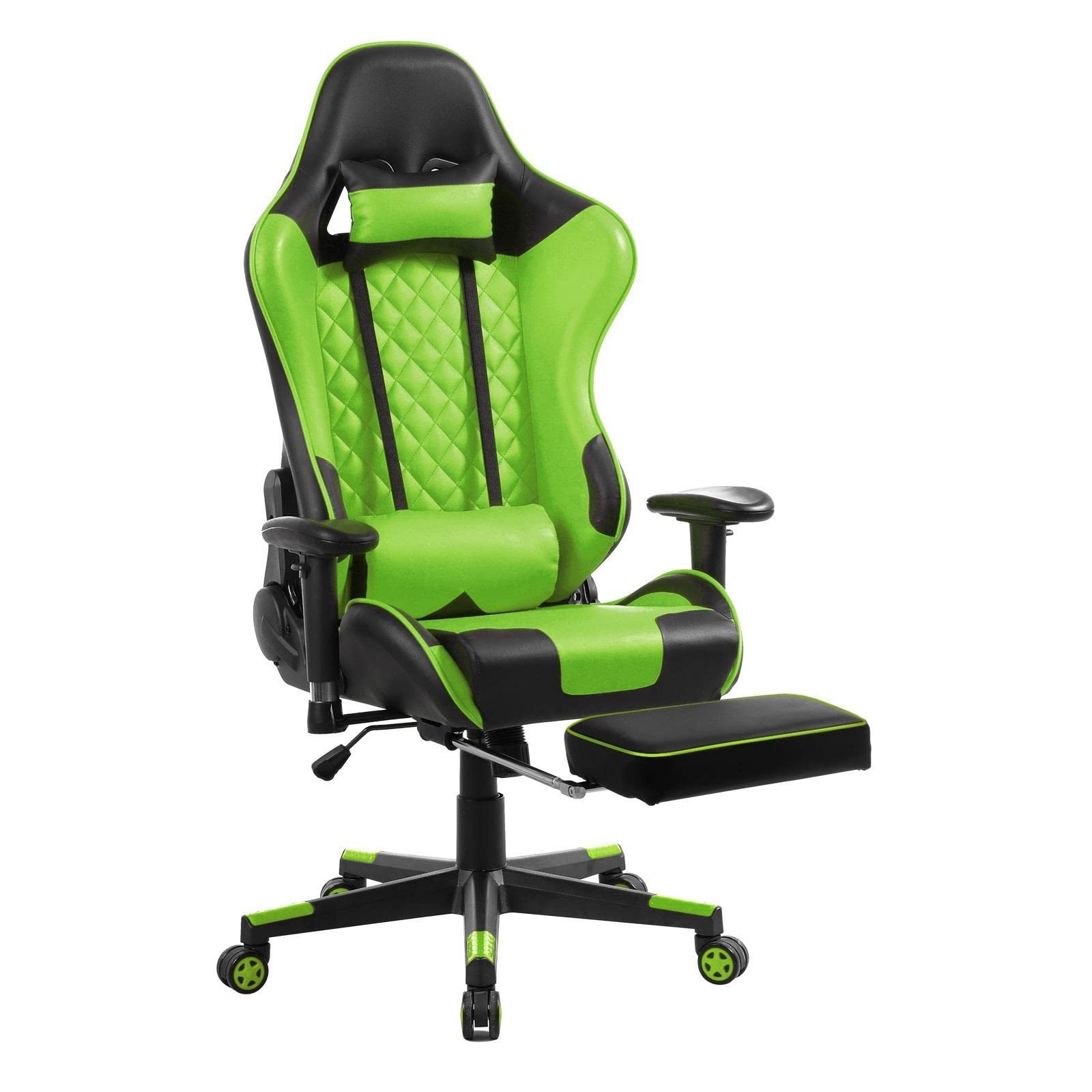 Ergonomic Gaming Chair - High Back Racing Style Computer Office Chair with Adjustable Lumbar Support & Headrest - Swivel Rolling Gamer Seat for Men & Women - Perfect for Home Office, Streaming & Esports