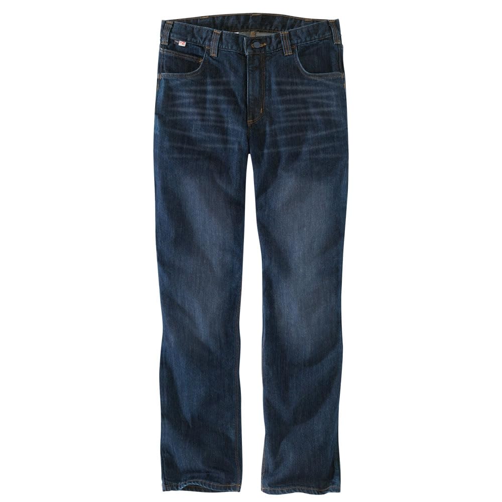 Carhartt Men's Flame Resistant Rugged Flex Straight Fit 5 Pocket Work Jeans - Durable & Comfortable for Construction, Welding & Outdoor Jobs