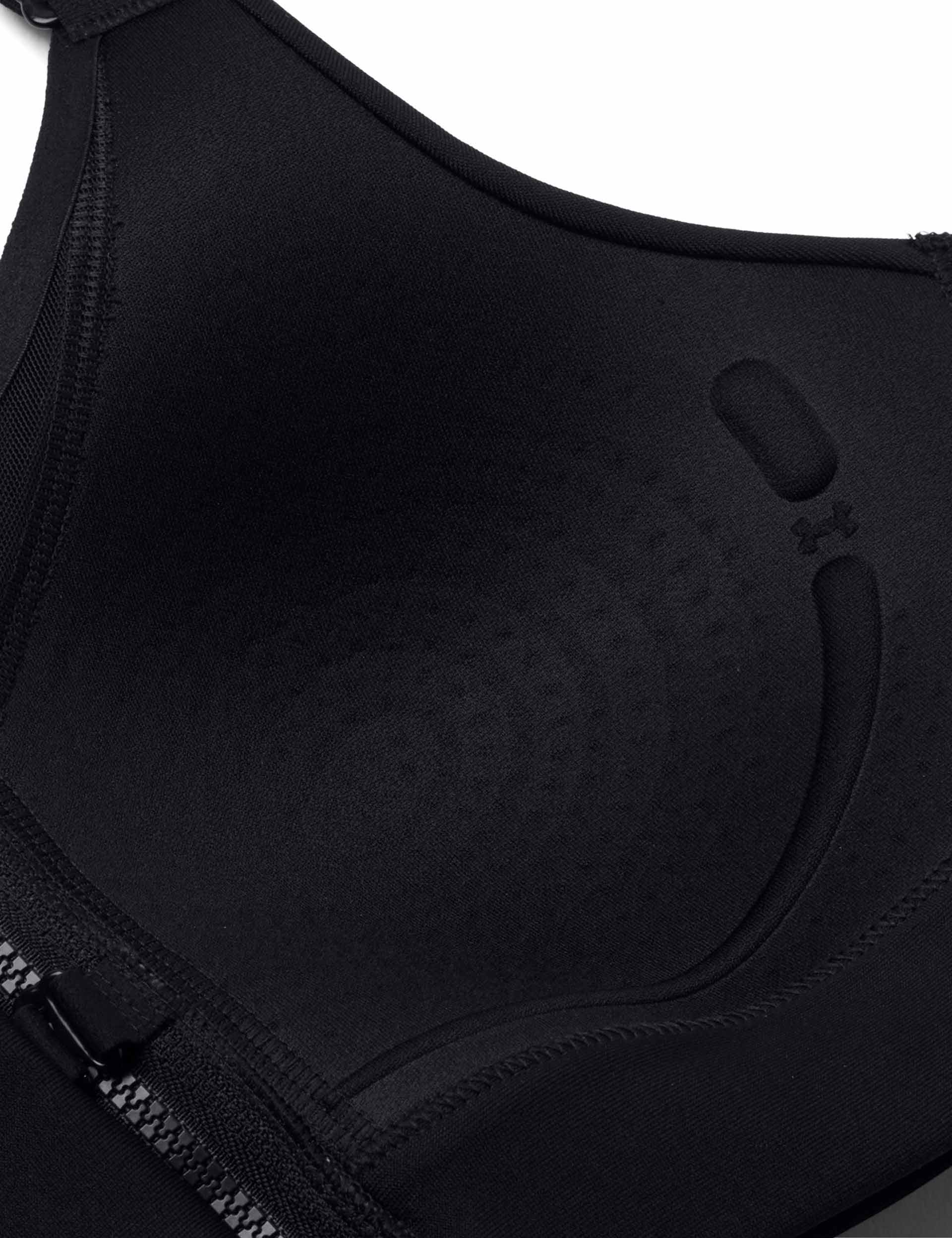 Infinity 2.0 High Support Zip Front Sports Bra for Women - Black | Workout, Running, Yoga & Gym Essentials