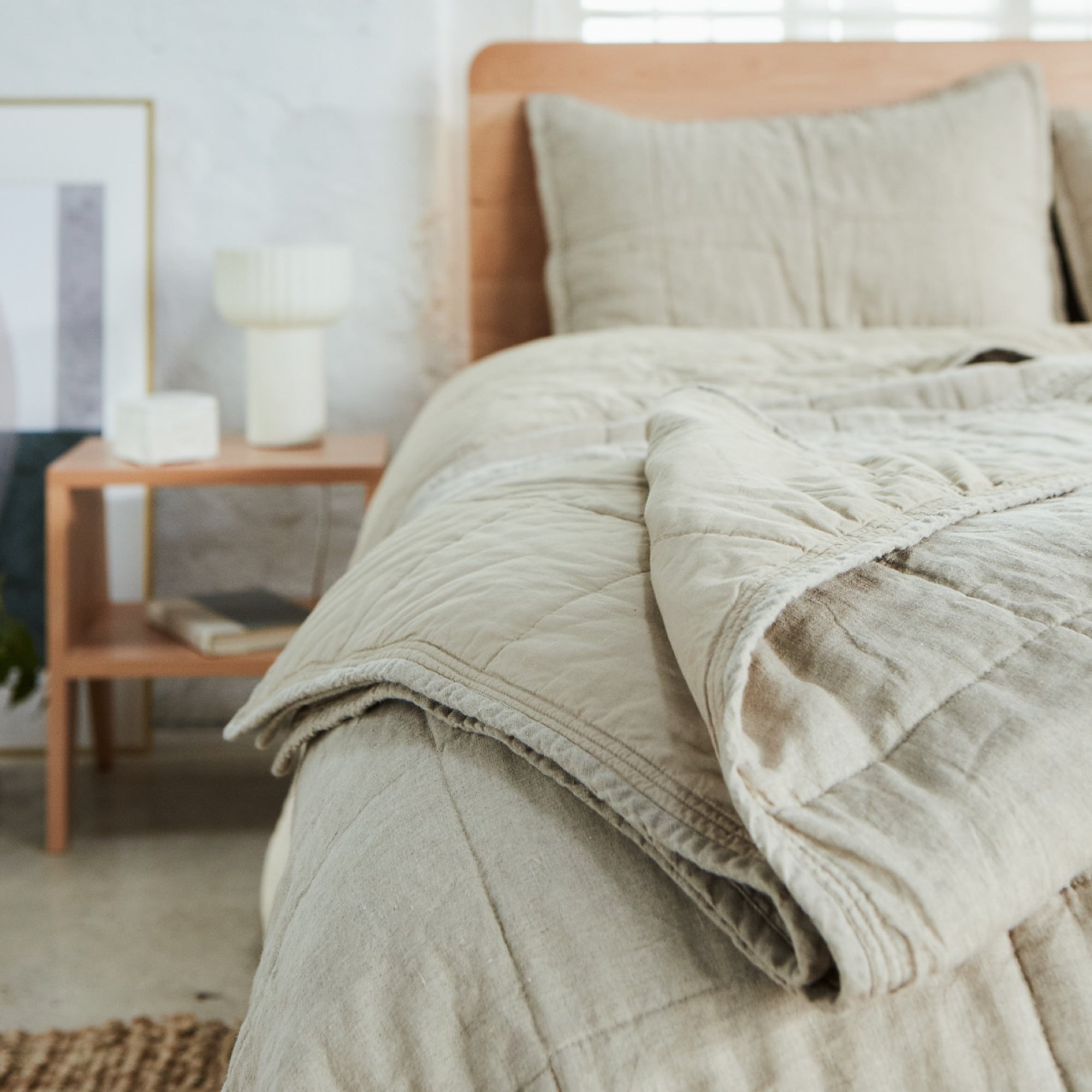 Premium Natural Linen Quilt - Breathable & Soft Bedding Set for All Seasons | Perfect for Master Bedroom, Guest Room & Cozy Home Decor