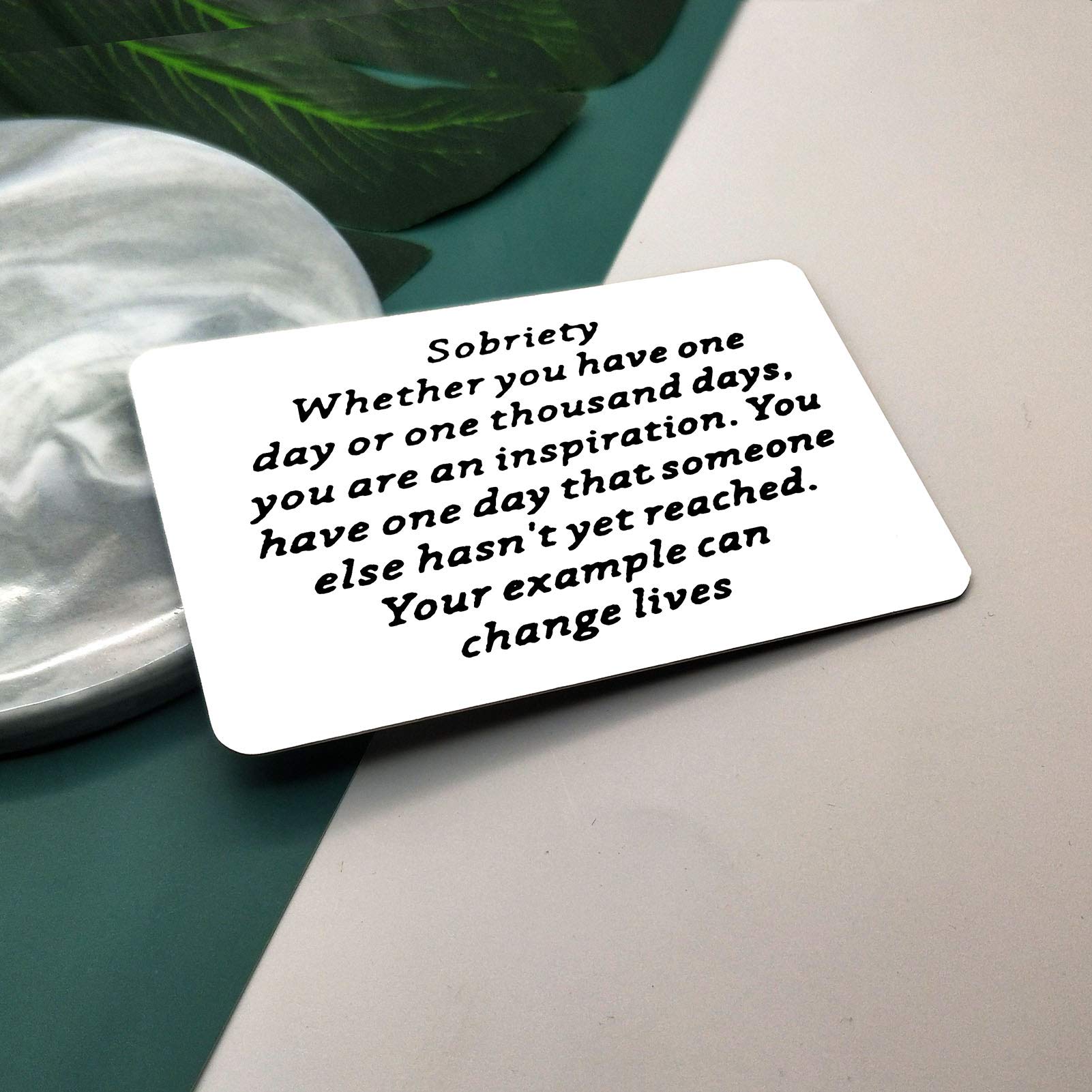 Vadaka Sobriety Gift Card - Engraved Metal Wallet Insert for Addiction Recovery | Inspirational AA Gift for Men & Women | Perfect Sober Jewelry for Christmas, Birthday & Special Occasions | Ideal for 12-Step Meetings, Anniversary Celebrations & Daily Motivation