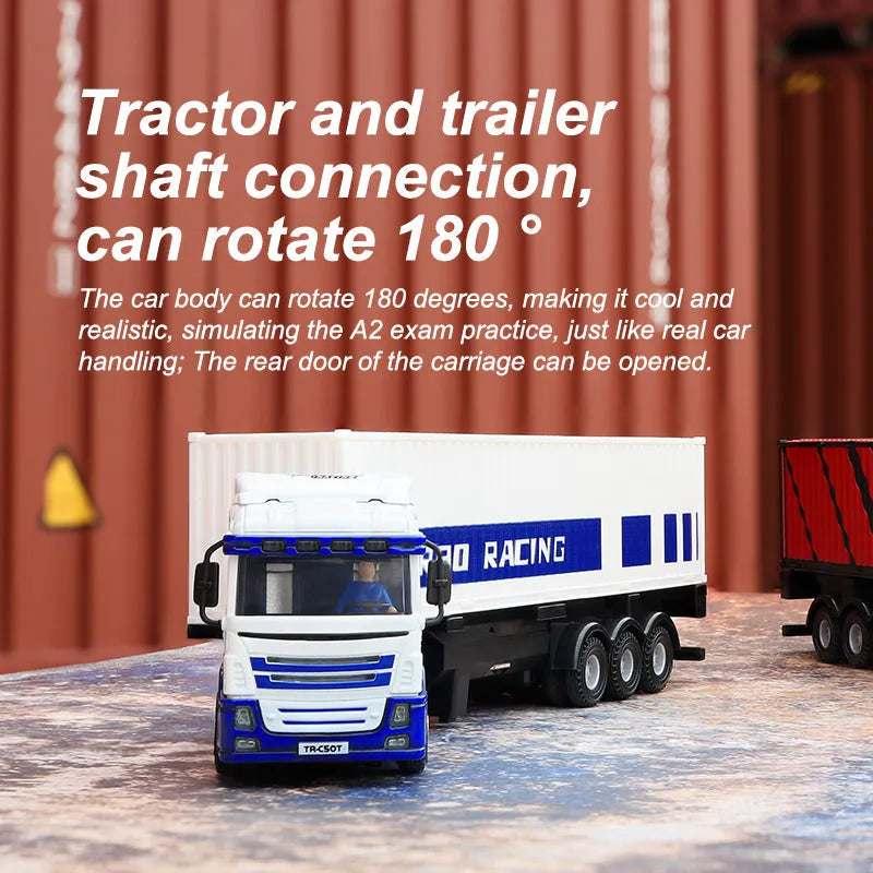 Turbo Racing 1:76 Scale C50 RC Semi Truck Trailer with Remote Control - Perfect for Kids, Collectors & Indoor Racing Fun