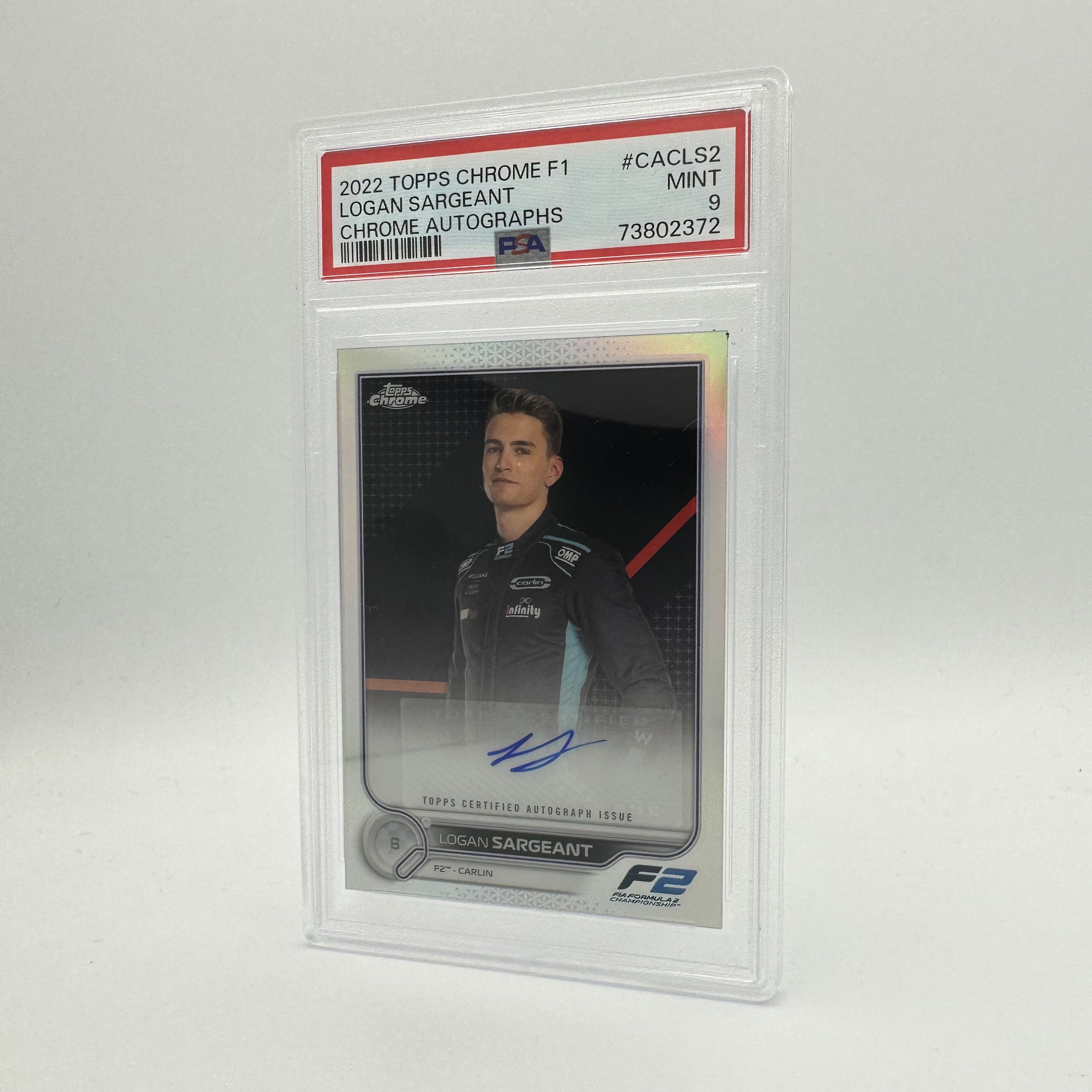 PSA 9 Graded Logan Sargeant #CACLS2 Autograph Card F2 - Perfect for Racing Memorabilia Collectors and F1 Fans