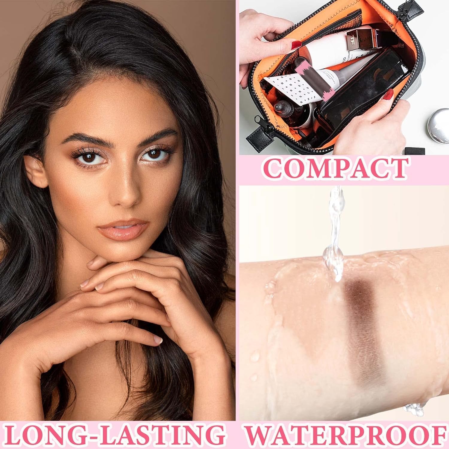 Crizer Natural Hairline Powder Stick - 1PC with 2 Eyebrow Pencils, Waterproof Root Touch Up Powder & Hair Shadow Sponge Pen for Thin Hair Coverage - Perfect for Daily Makeup, Hairline Touch-Ups & Bald Spot Concealer