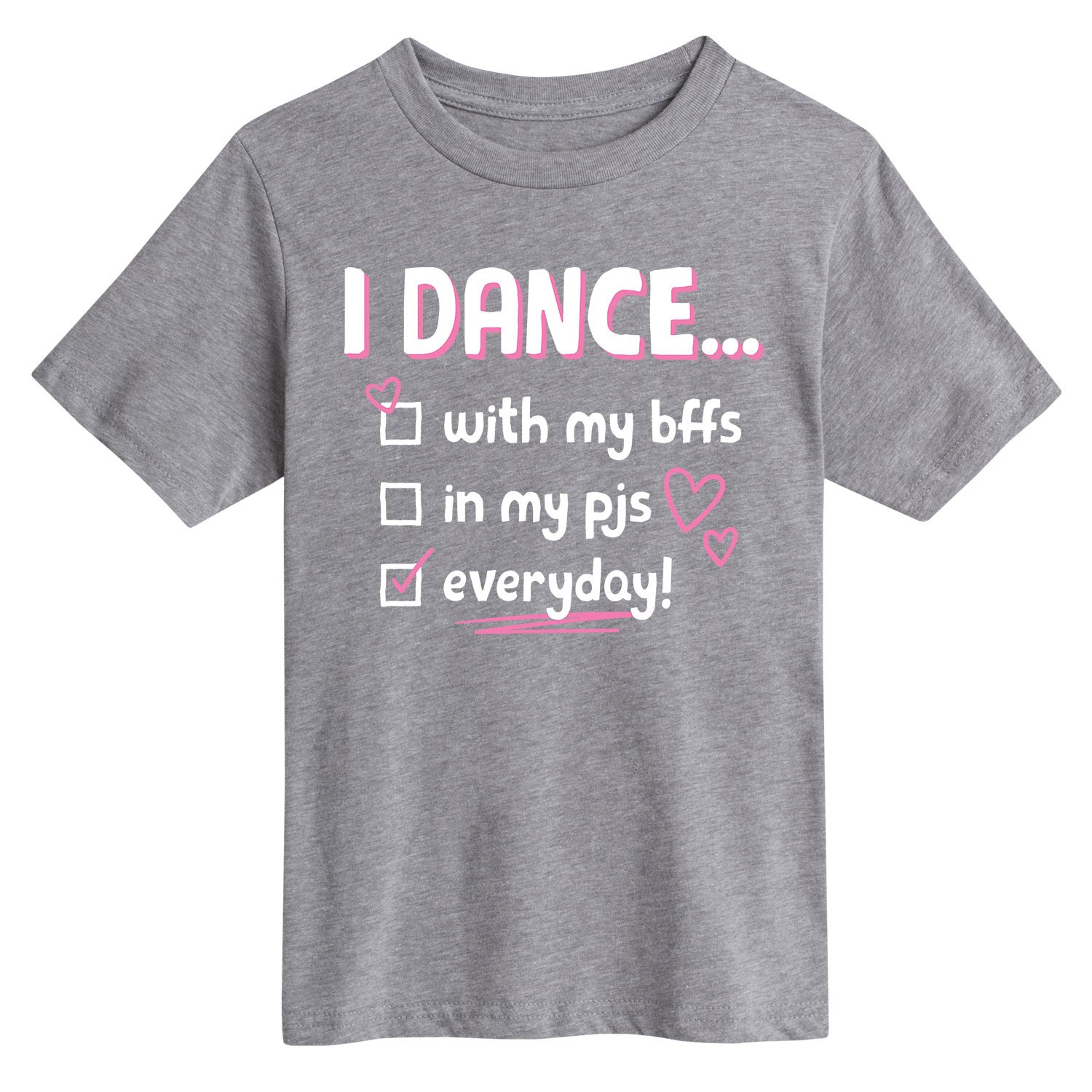 Youth Short Sleeve Graphic T-Shirt with Dance Checklist Print - Fun Dance Party Outfit for Kids & Teens