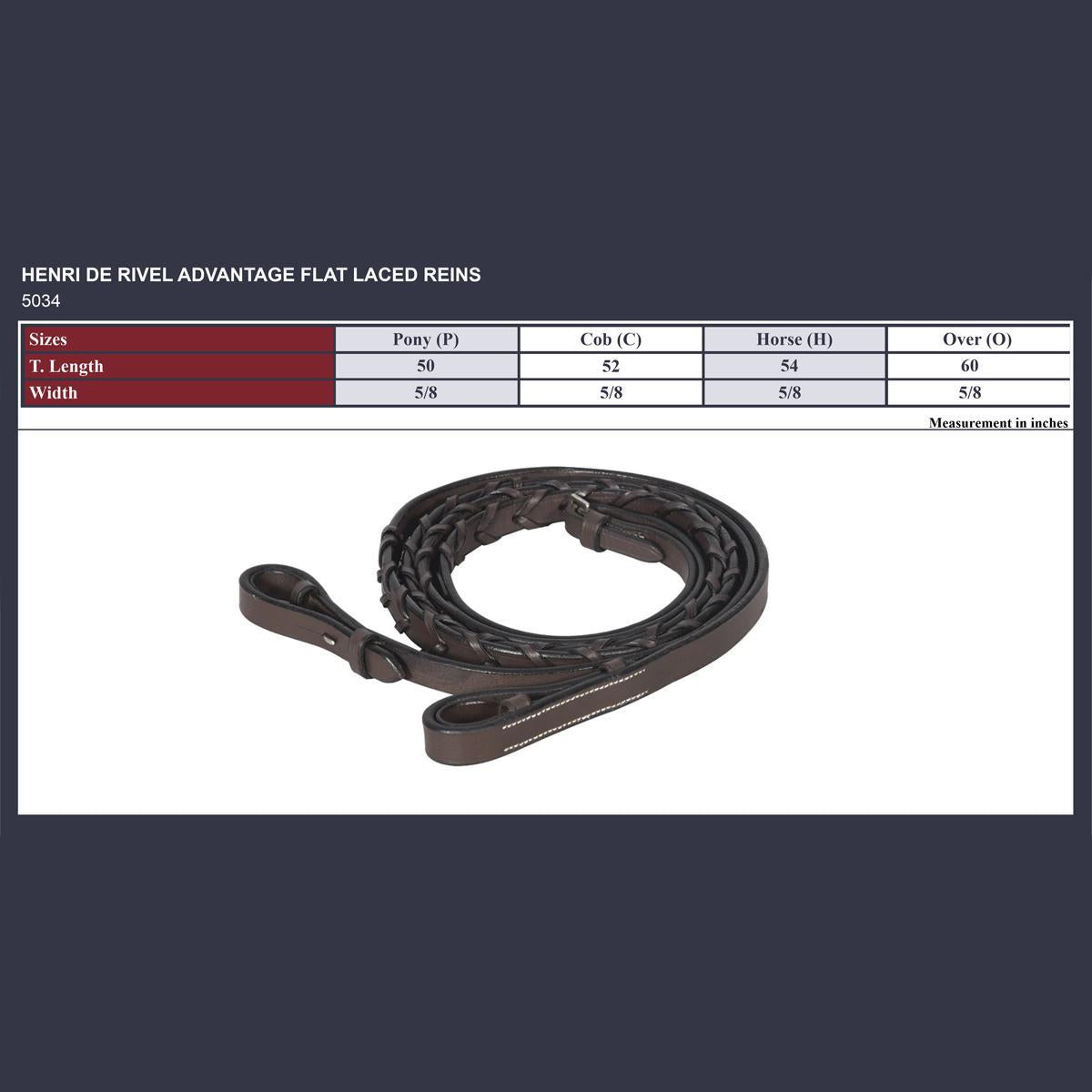 Premium HDR Advantage Flat Laced Horse Reins - Durable Equestrian Training Equipment for Dressage & Western Riding