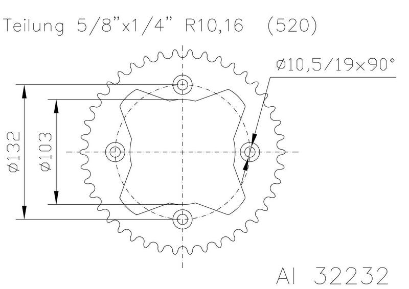 KTM 525XC & 450SX Rear Sprocket 38T Alloy Replacement Part for 2007-2010 Models - Perfect for Off-Road Bikes, ATVs and Motocross Racing