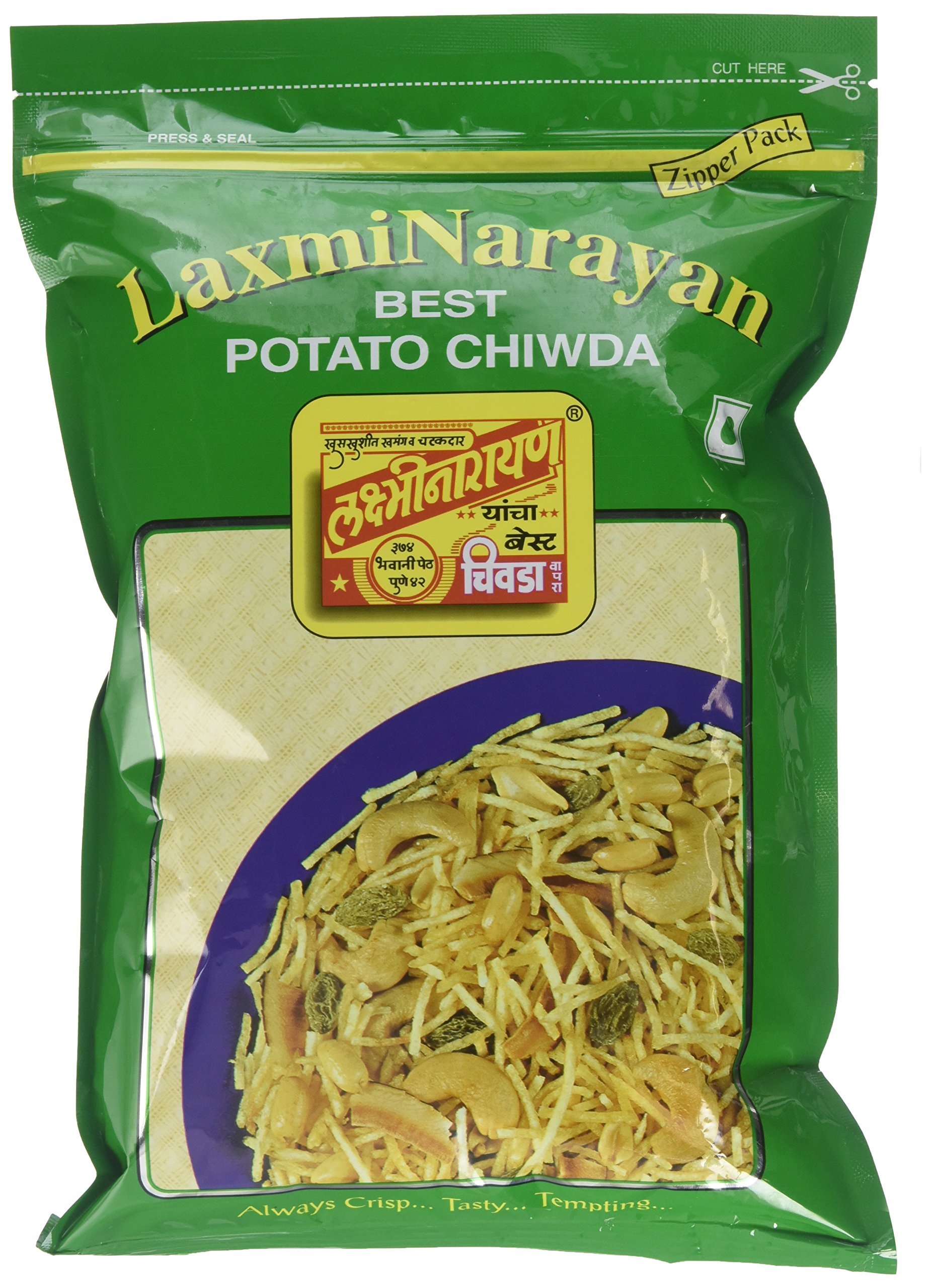 LaxmiNarayan Potato Chiwda (400g) - Crunchy Indian Snack for Parties, Travel & Movie Nights | Authentic Flavor | Gluten-Free & Vegan
